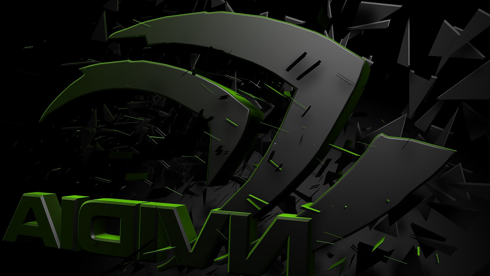 Logo Nvidia frammentato verde, 1920x1080 Full HD 1080p, Desktop
