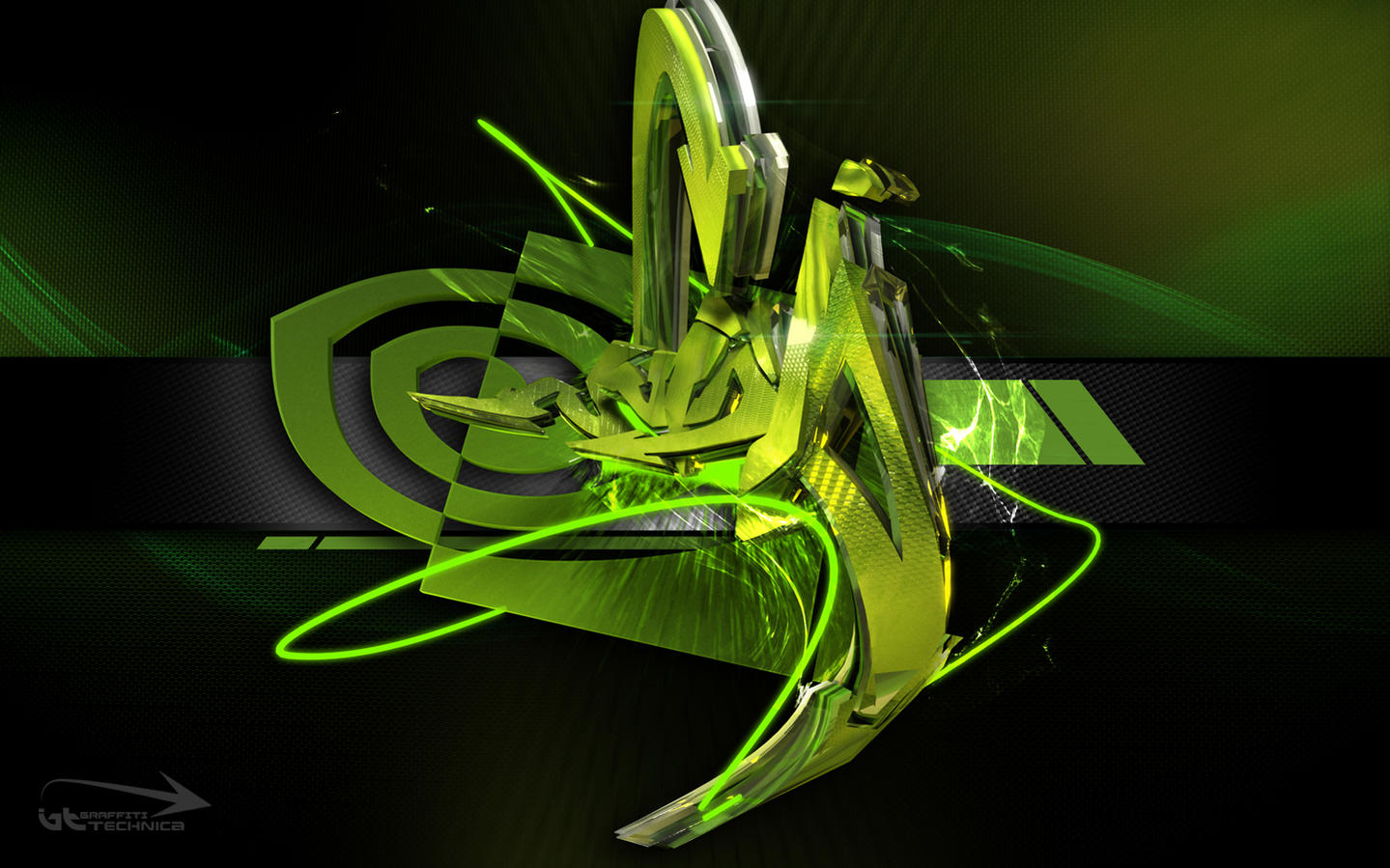 Logo Nvidia astratto verde, 1439x899 720p, Lenovo Legion