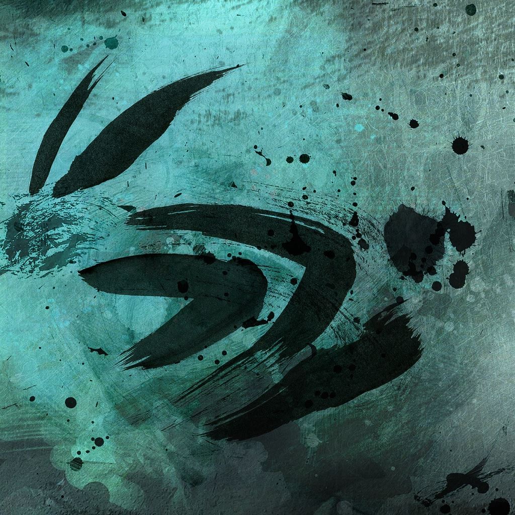 Logo Nvidia occhio astratto turchese, 1024x1024 HD, Laptop