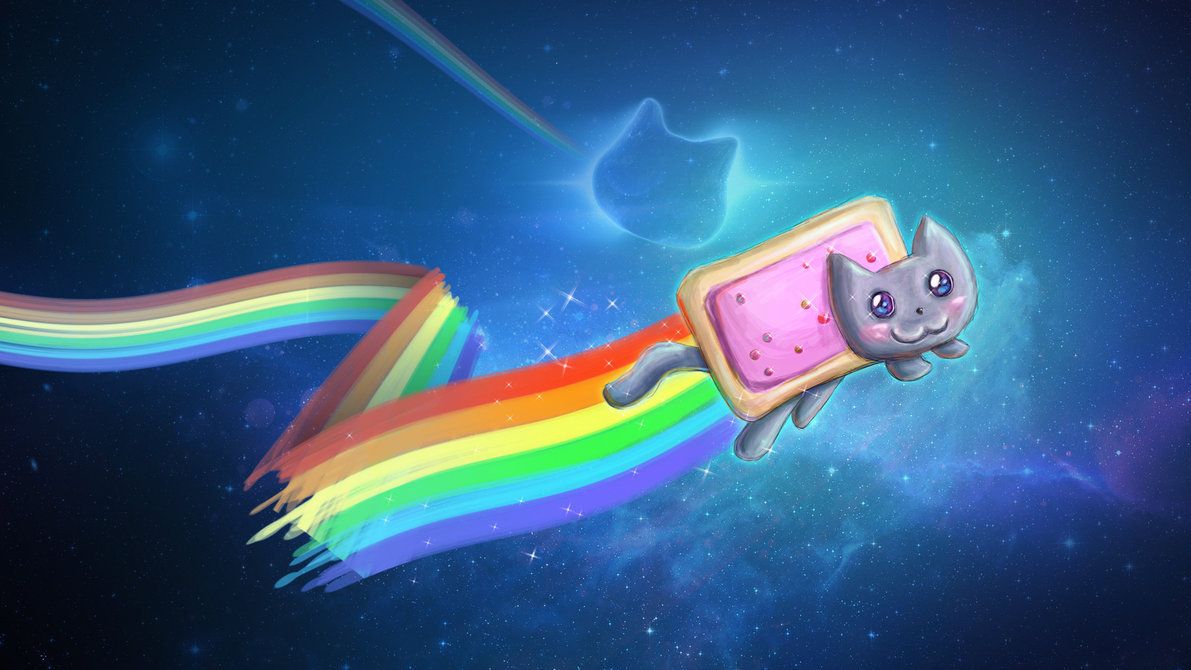 Nyan Cat con arcobaleno spaziale, 1191x670 HD, Desktop