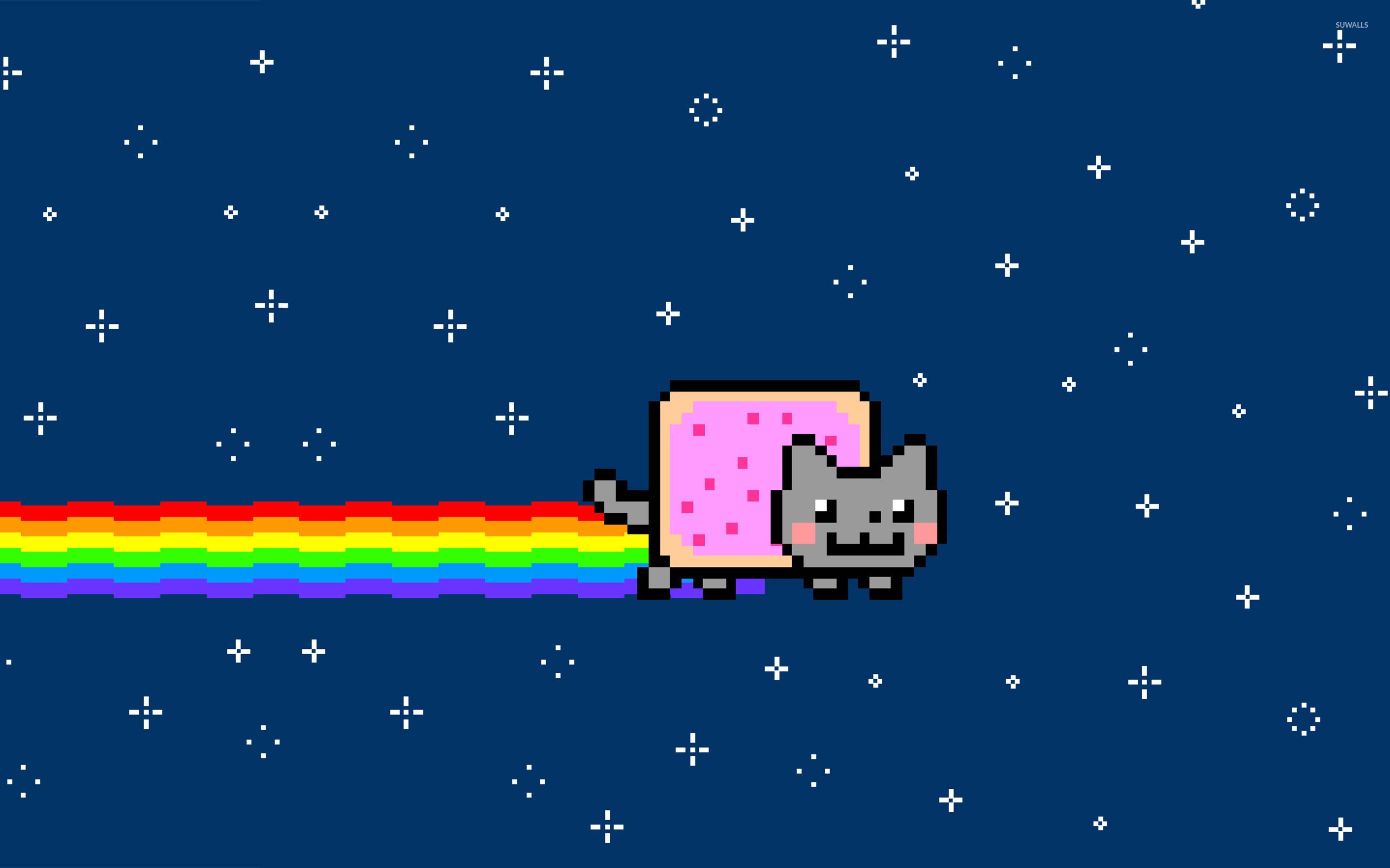 Nyan Cat pixel art arcobaleno, meme gatto, 2560x1600 2K+, Laptop