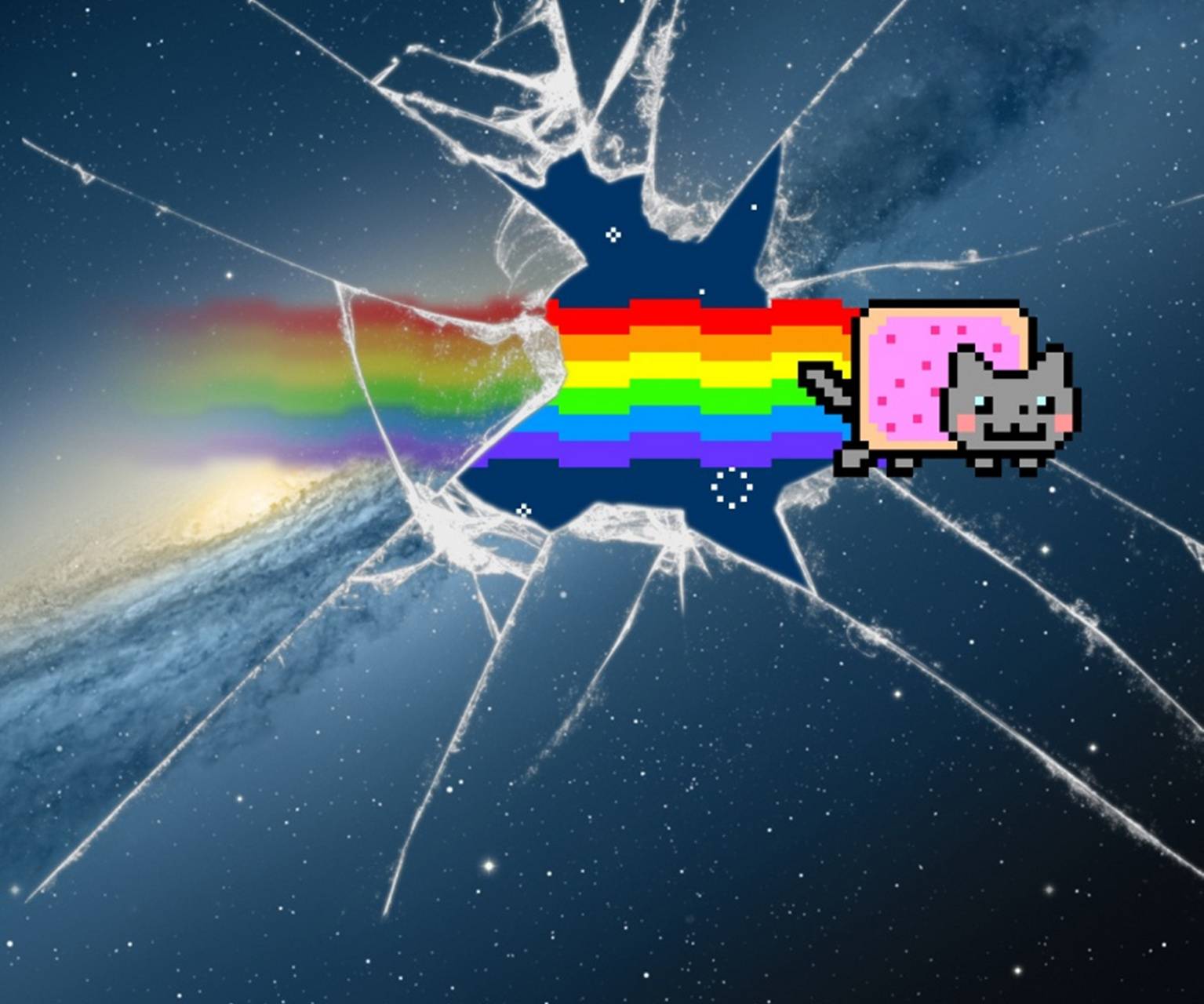 Nyan Cat arcobaleno spazio, 1535x1280 720p, Laptop