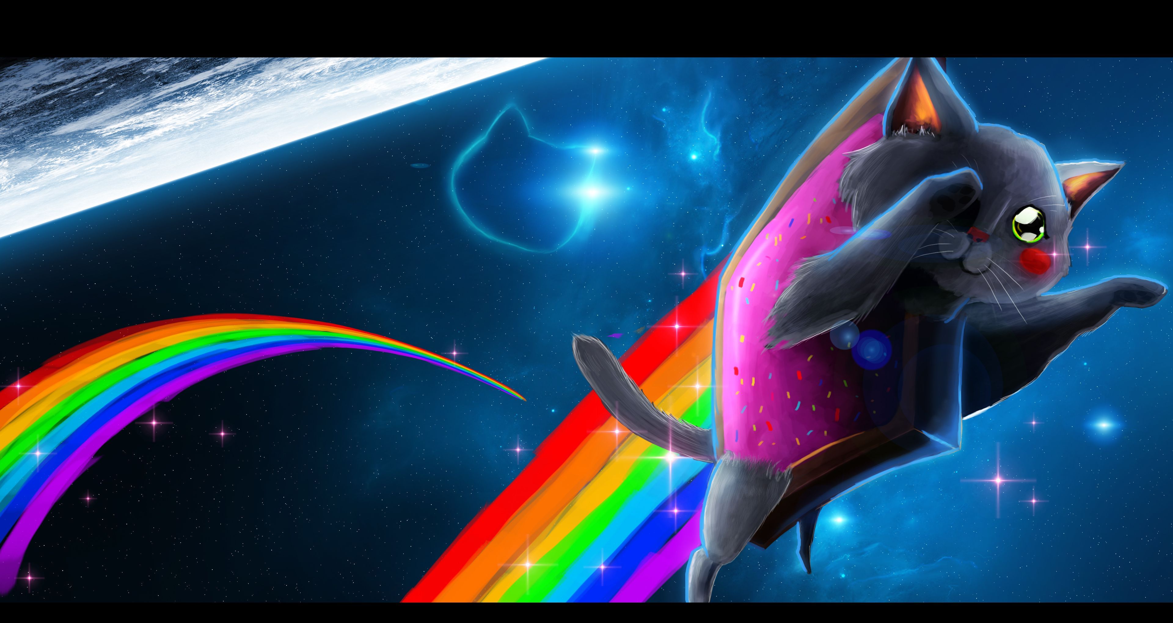 Nyan Cat arcobaleno spazio, 3840x2040 UHD, PC 4K