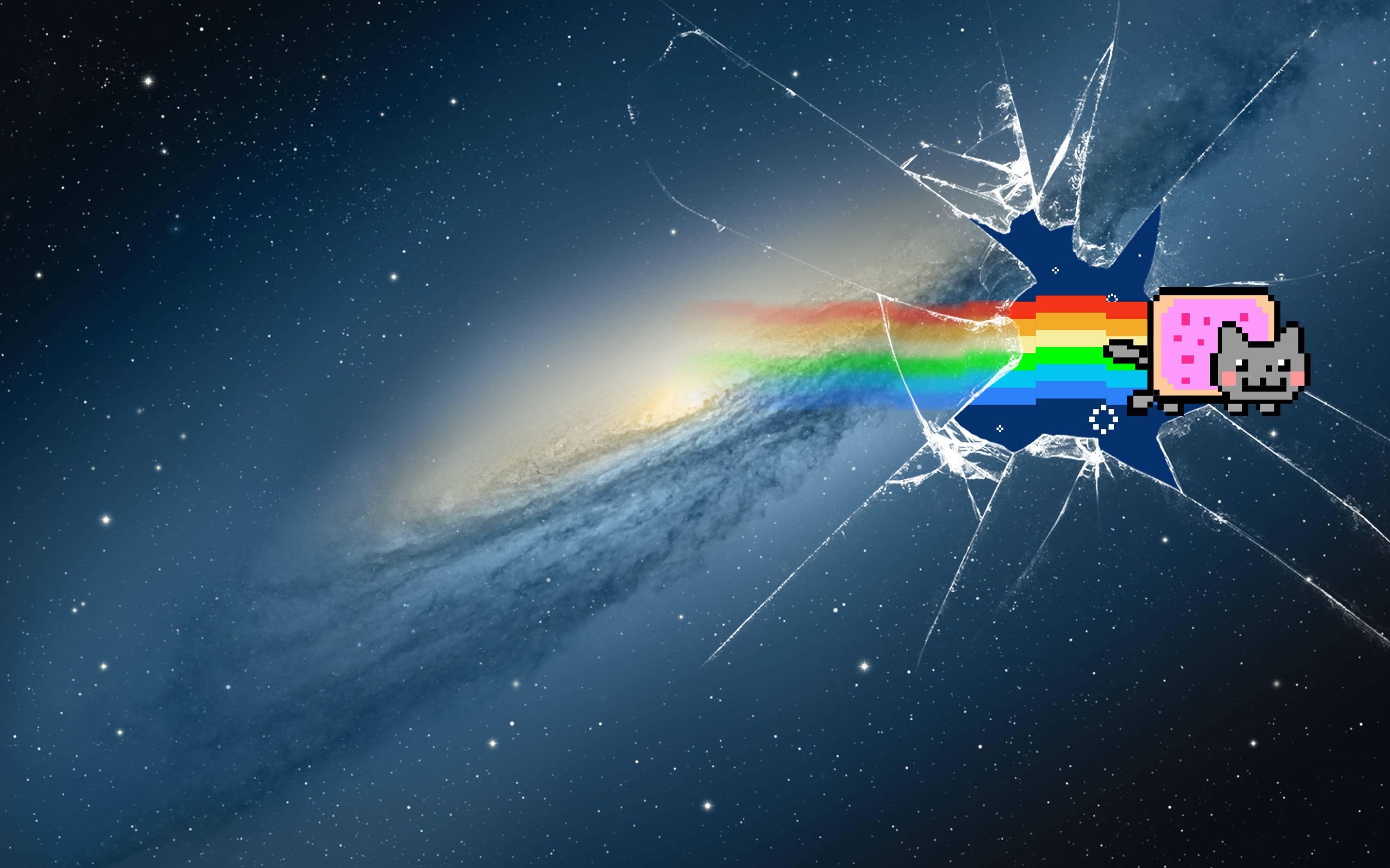 Nyan Cat arcobaleno spazio galassia, 3200x2000 WQXGA, PC