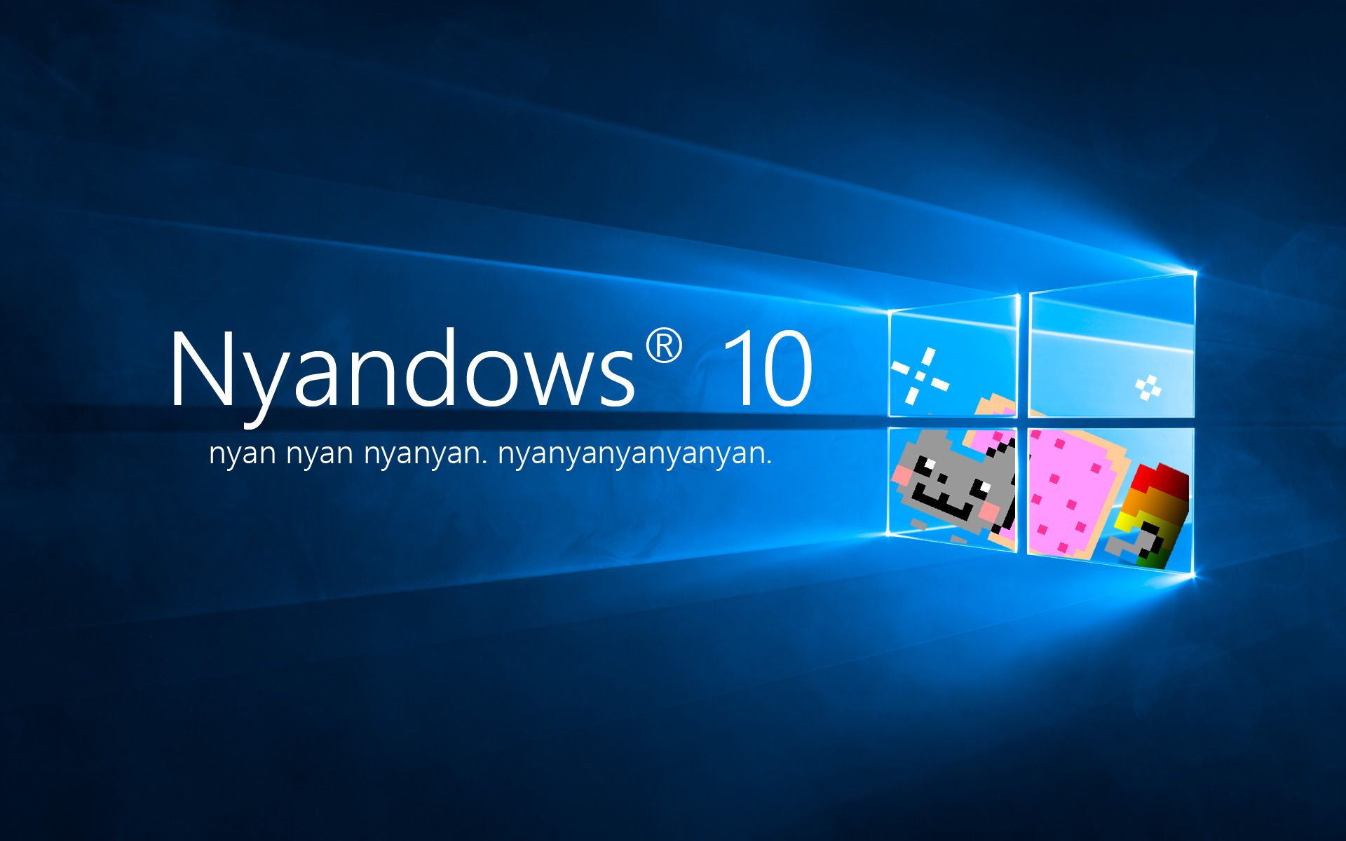 Nyan Cat logo Windows 10, sistema operativo Microsoft, 1920x1200 WUXGA, PC