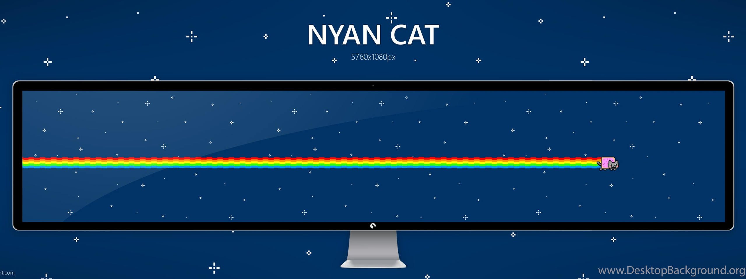 Nyan Cat arcobaleno spazio, 2560x960 Ultrawide, Dual Monitor