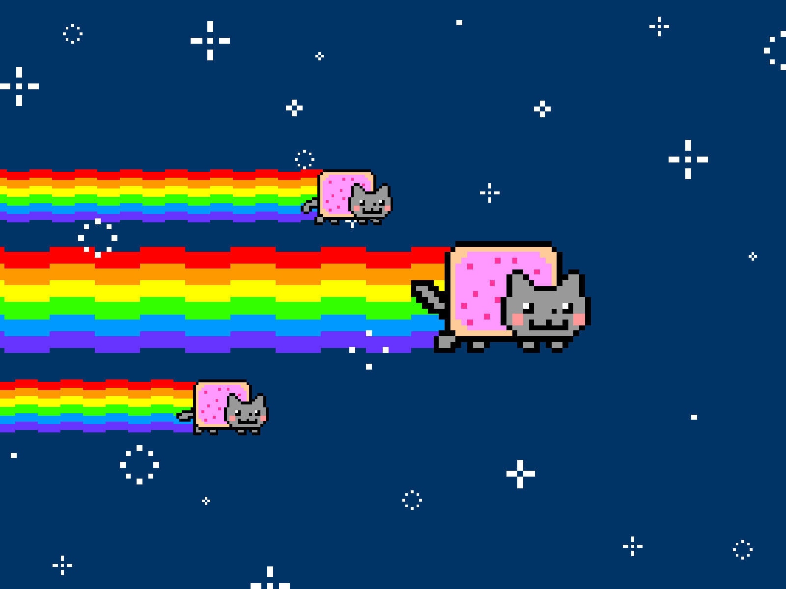 Nyan Cat pixel arcobaleno, 1600x1200 900p, Laptop
