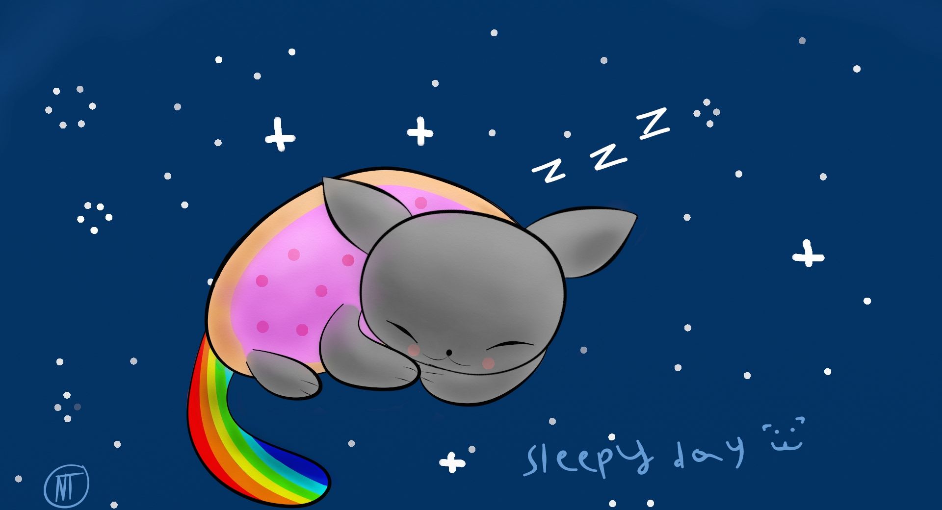 Nyan Cat che dorme, 1920x1040 Full HD 1080p, Desktop