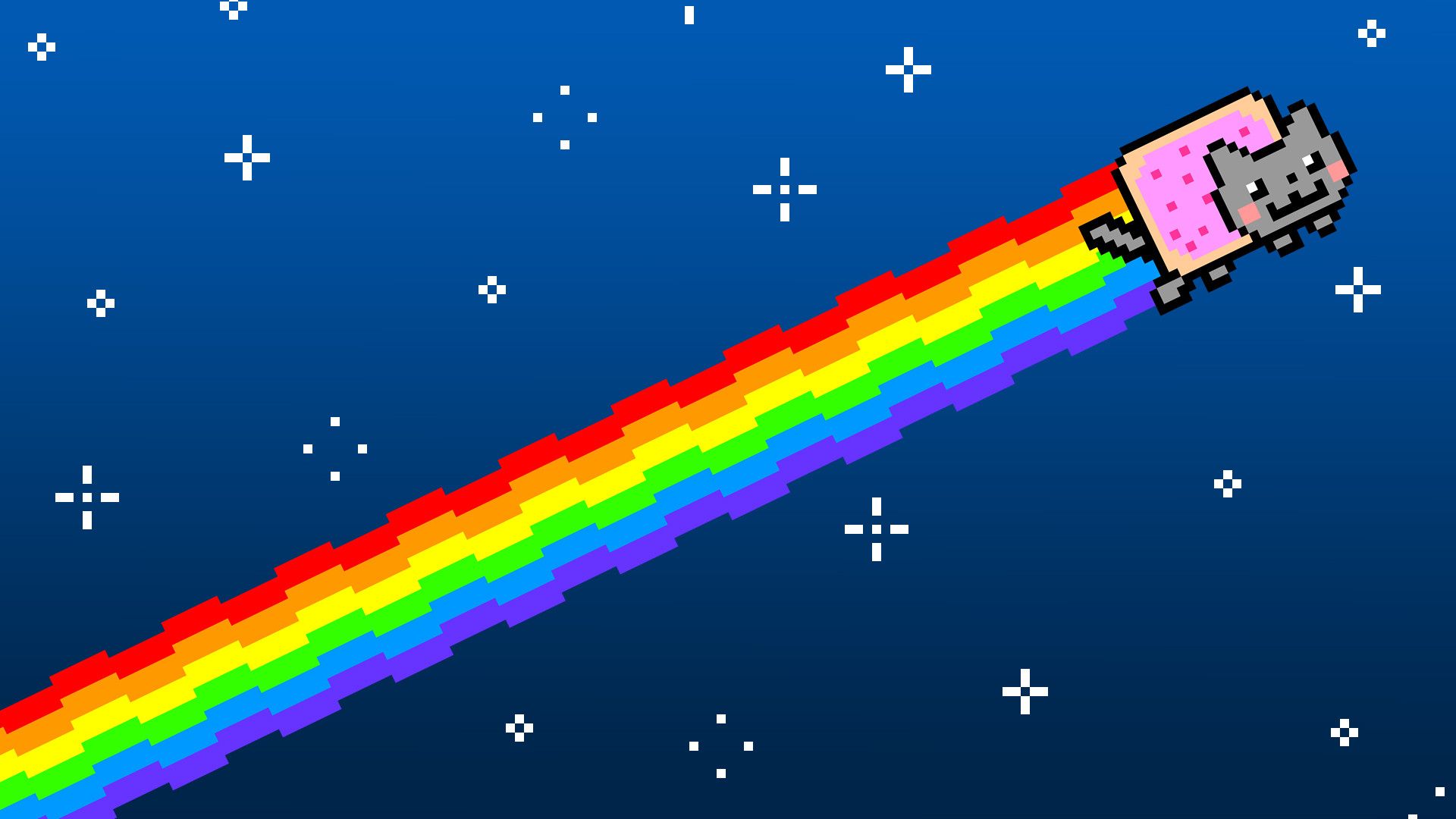Nyan Cat scia arcobaleno, meme gatto, 1920x1080 Full HD, Desktop