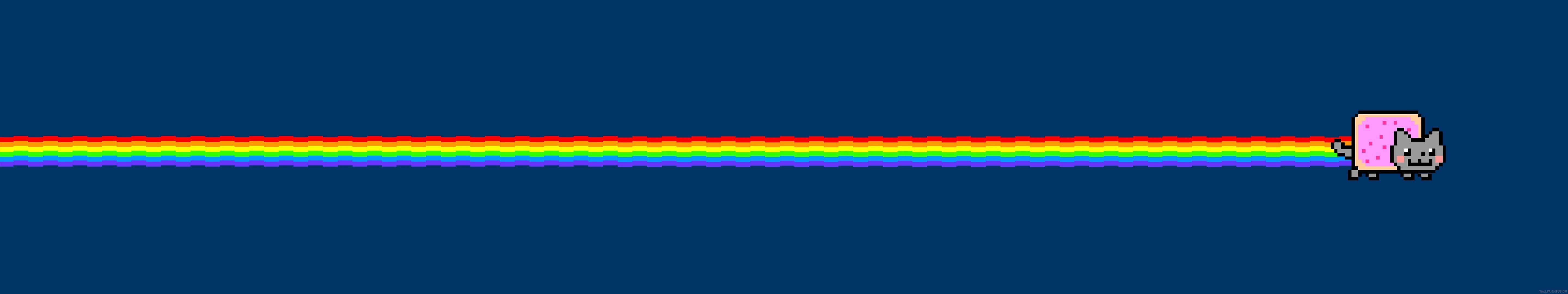Nyan Cat arcobaleno, 5760x1080 Panoramico, Dual Screen