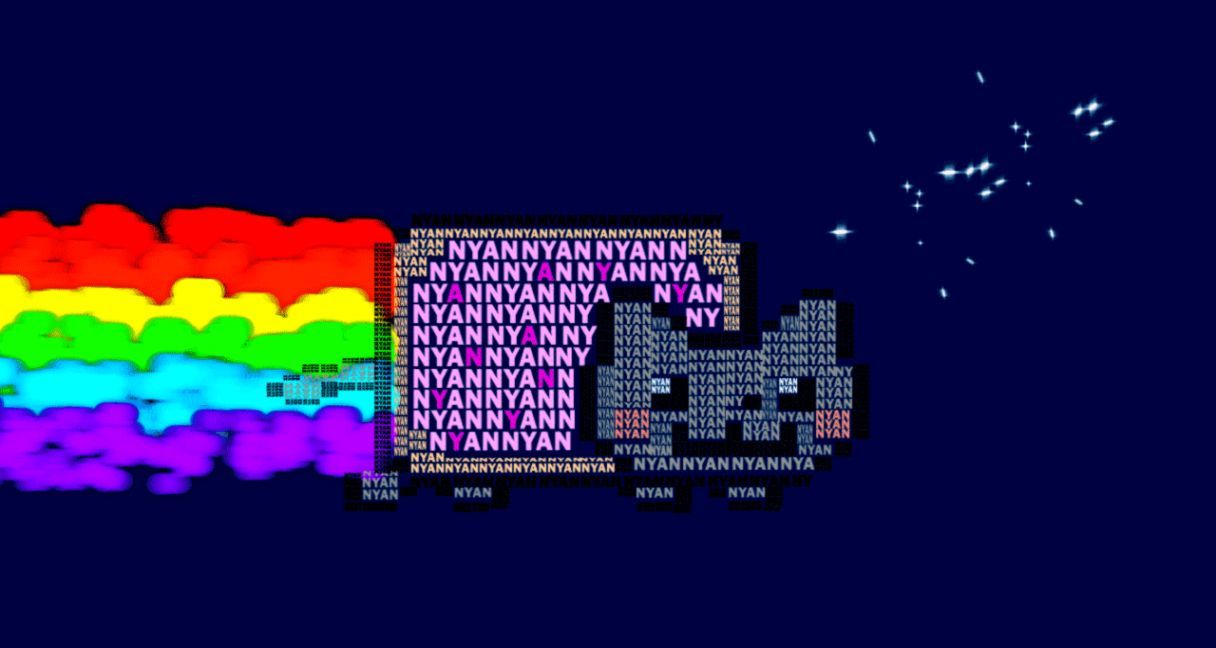 Nyan Cat pixel art arcobaleno, 1216x648 HD, Desktop