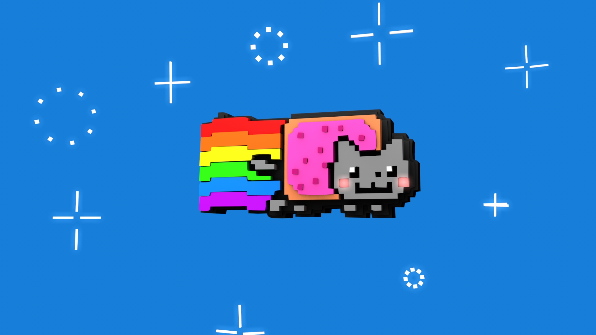 Nyan Cat pixel art arcobaleno, 1920x1080 Full HD, Desktop