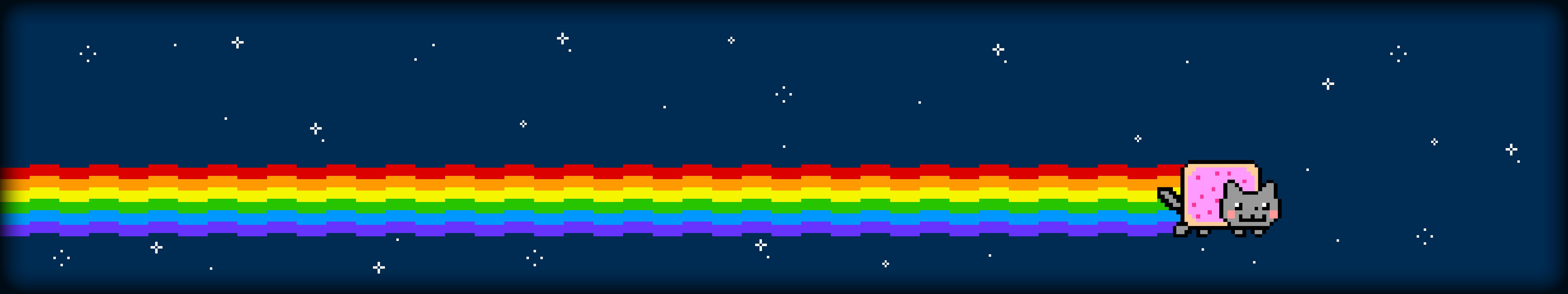 Nyan Cat arcobaleno spazio, 5760x1080 Ultrawide, Dual Monitor