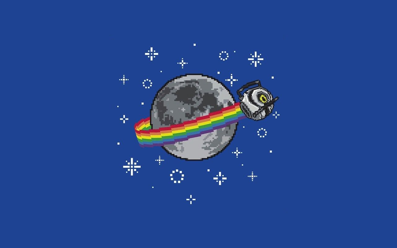 Nyan Cat, luna, spazio pixel art, 1280x800 720p, Laptop
