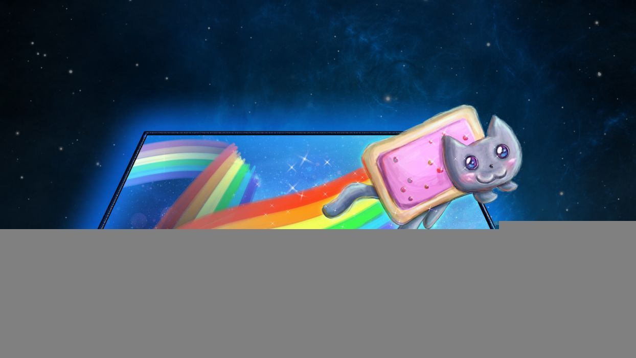 Nyan Cat arcobaleno spazio, 1244x700 HD, Desktop