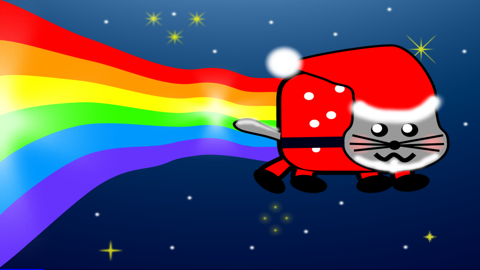 Nyan Cat natalizio con arcobaleno, 1920x1080 1080p, PC Desktop
