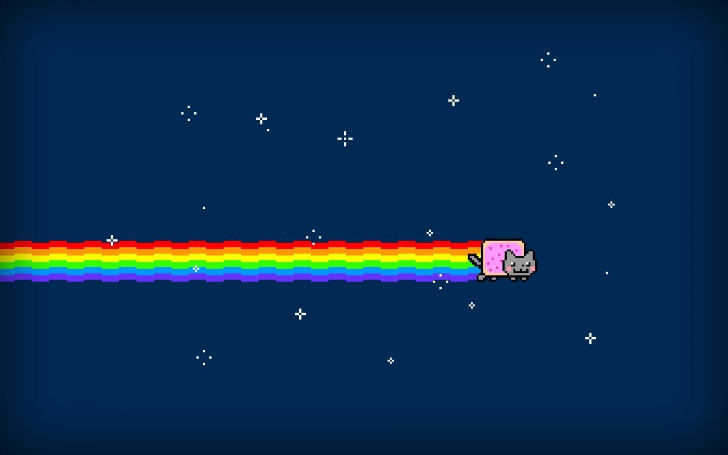 Nyan Cat arcobaleno spazio, 1440x900 HD, Desktop