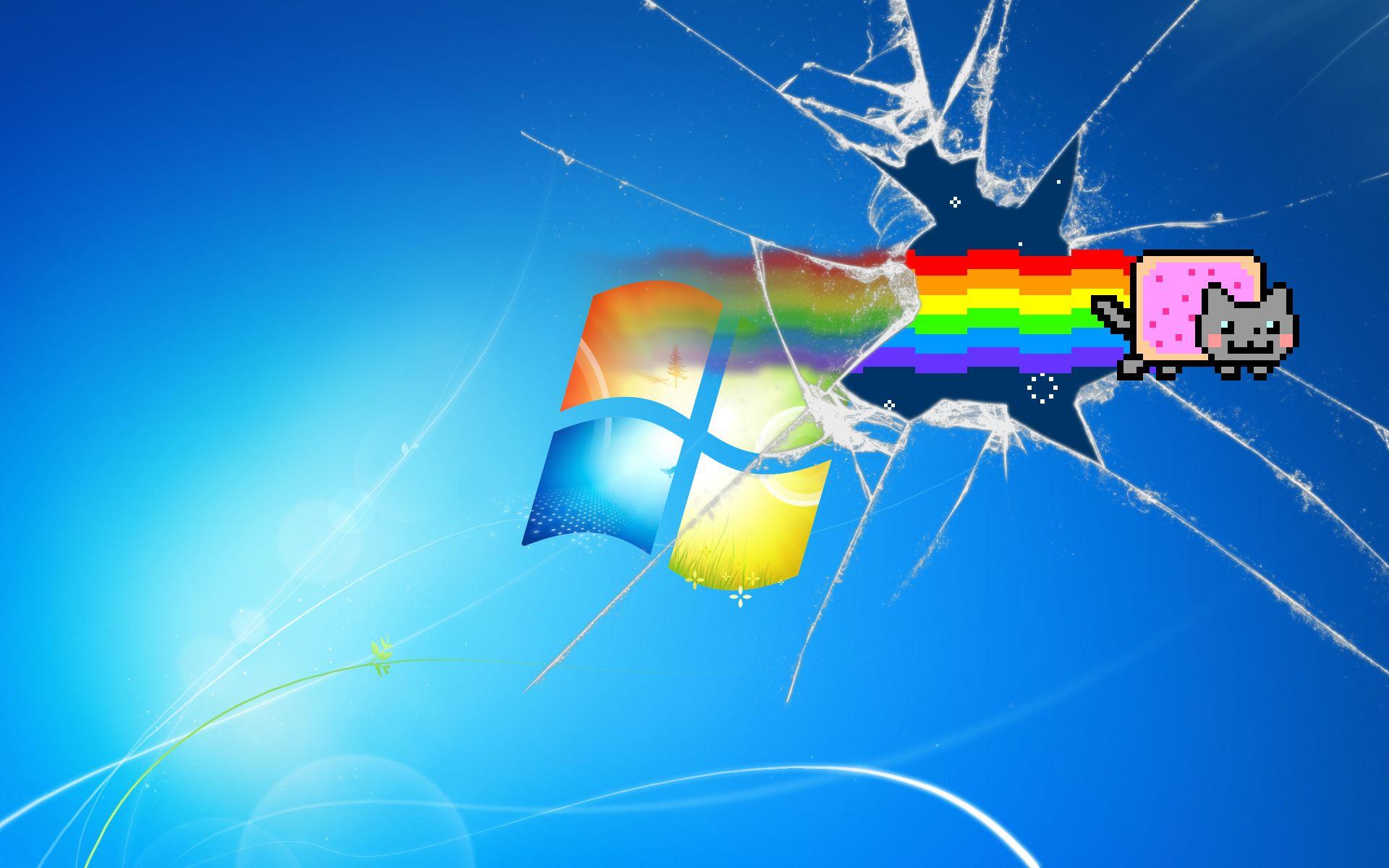 Nyan Cat vetro rotto Windows, sistema operativo Microsoft, 1920x1200 WUXGA, Desktop
