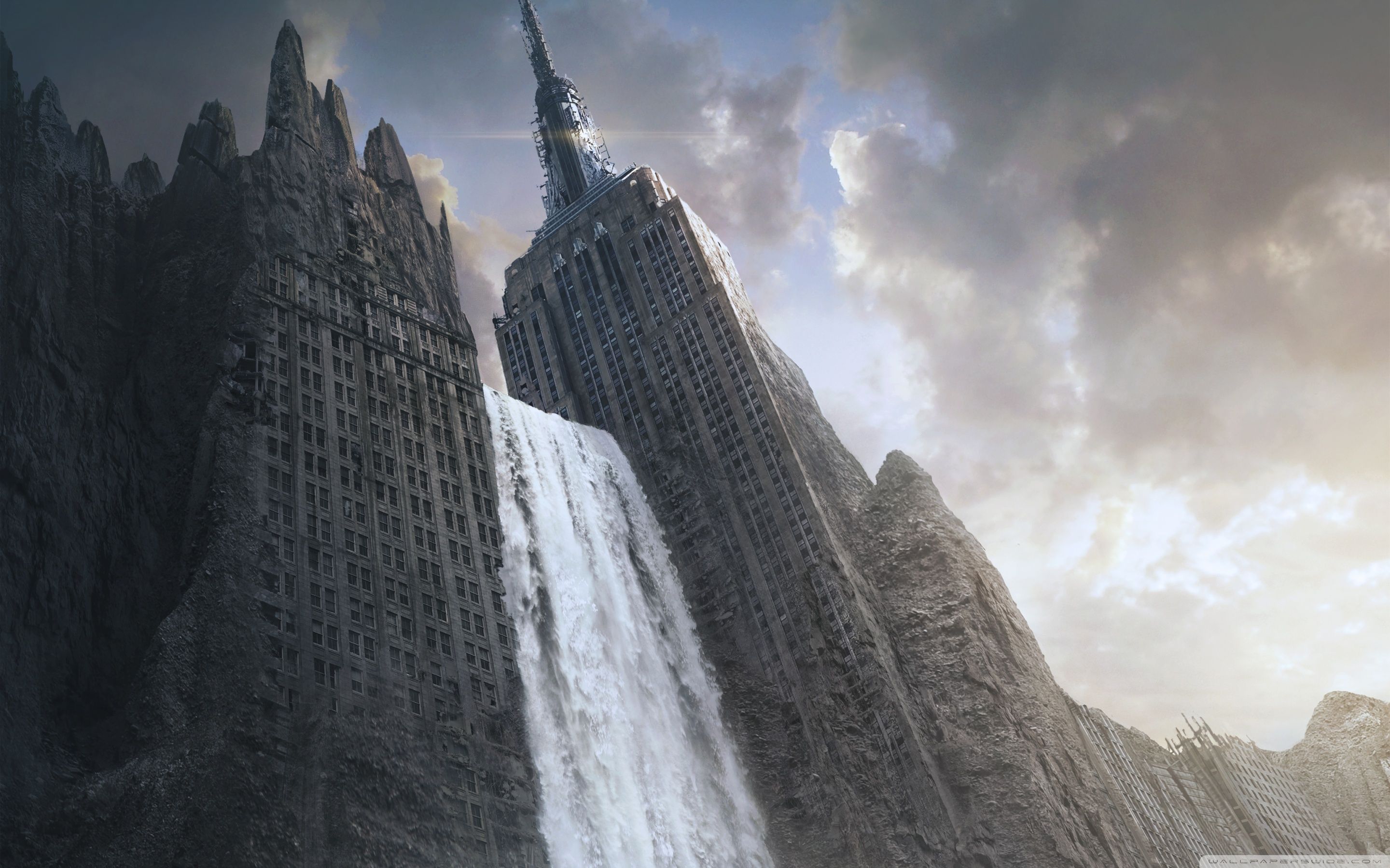 Torre montagna con cascata, 2880x1800 WQXGA, Laptop