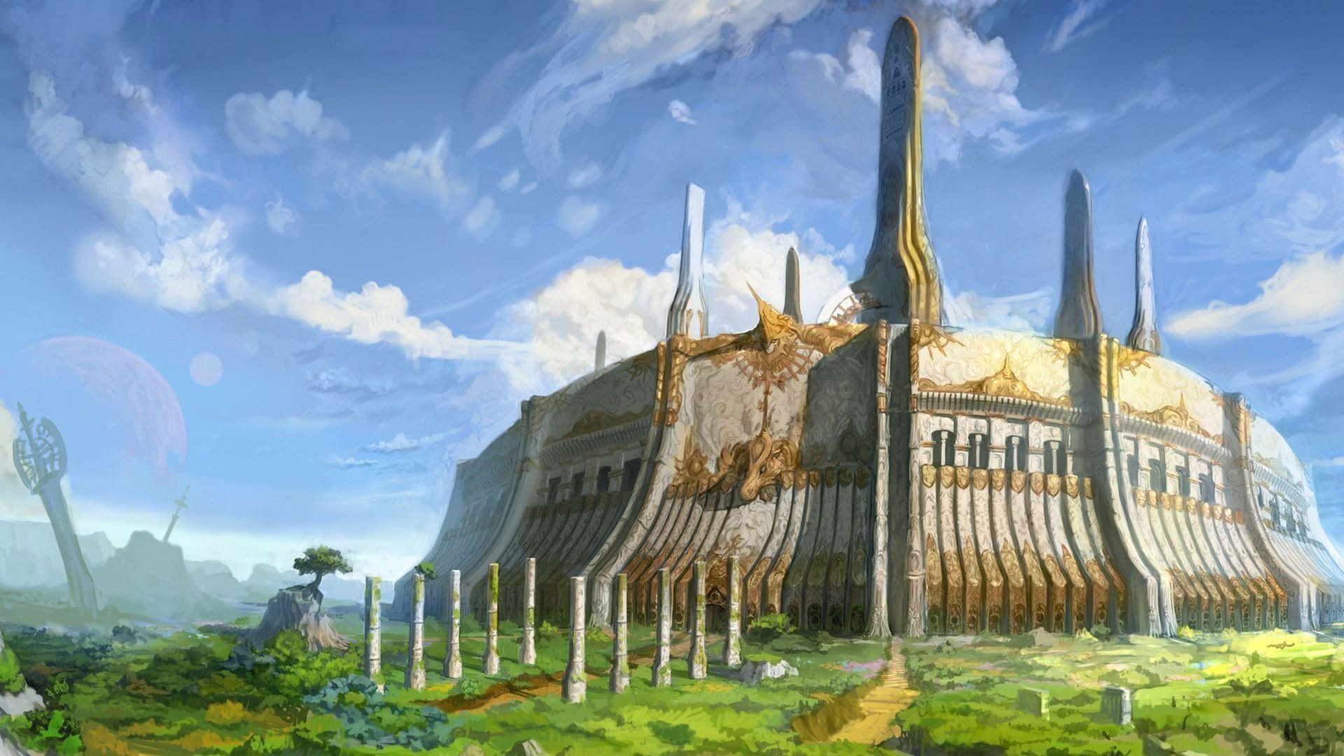 Fortezza fantasy con torri, Oblivion, 1920x1080 1080p, Desktop