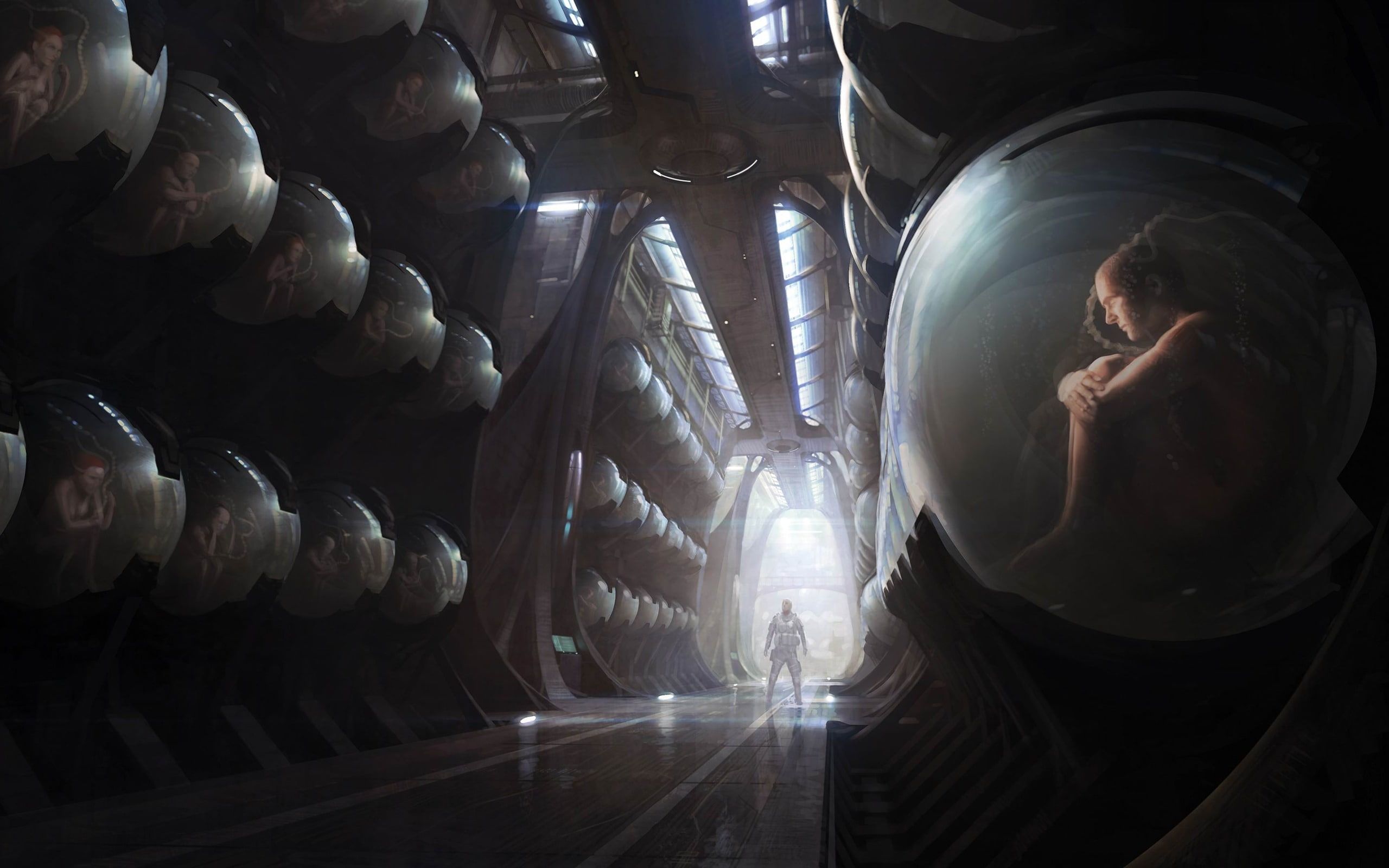 Oblivion film, uomo in corridoio, 2560x1600 2K+, PC