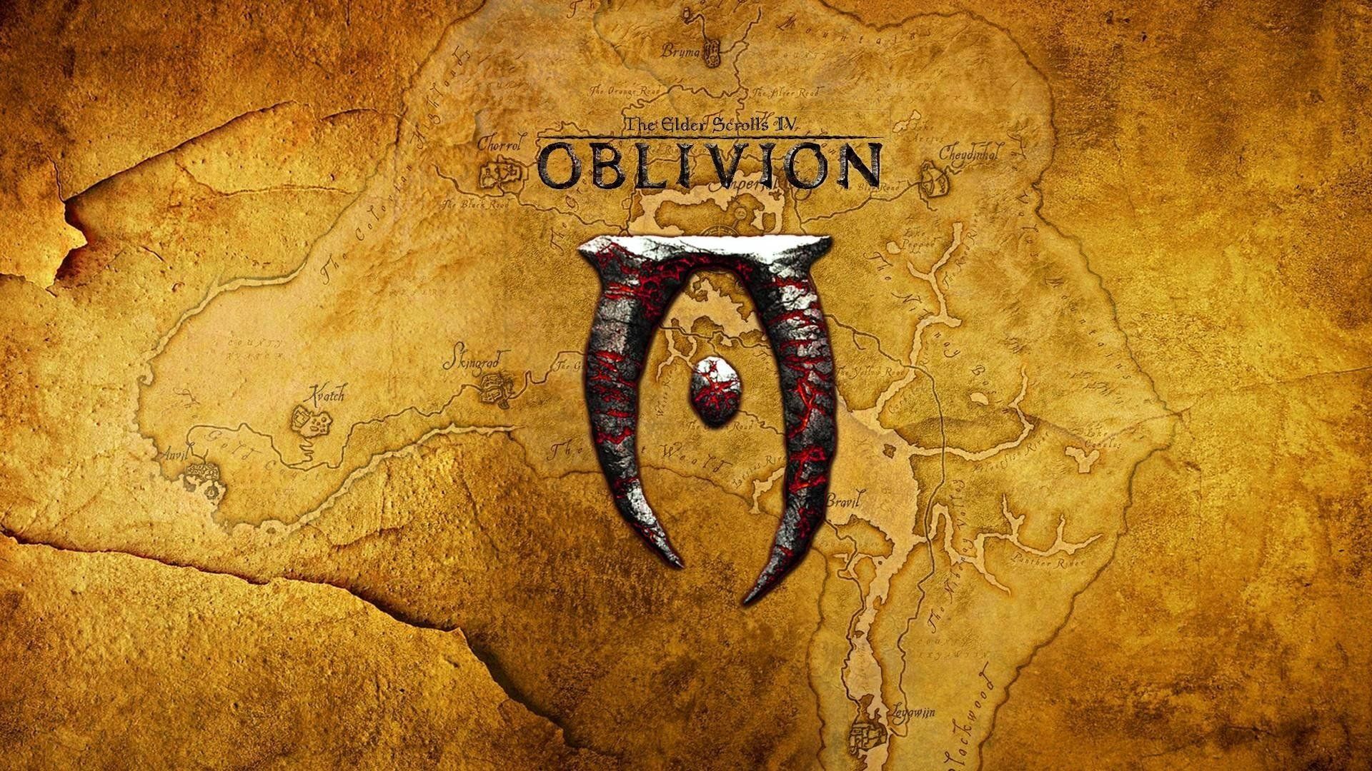 Logo The Elder Scrolls Oblivion, mappa, 1920x1080 Full HD 1080p, Desktop