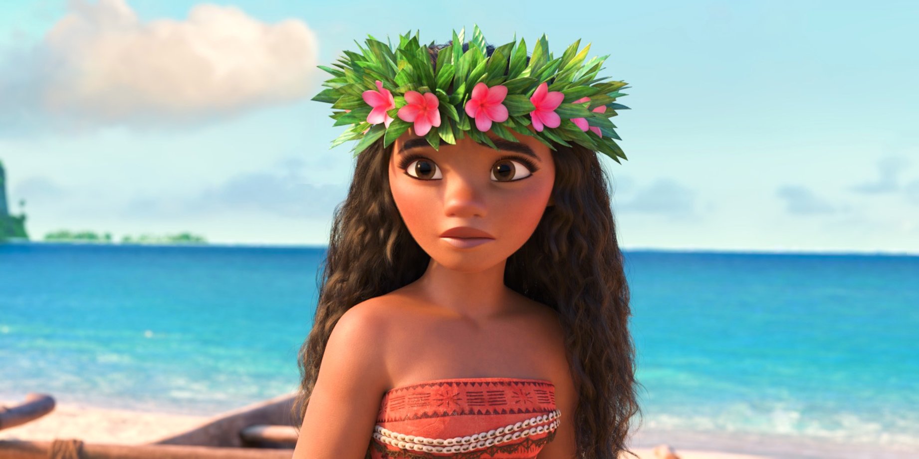 Moana Disney con corona fiori, classici d'animazione, 1842x921 900p, Desktop