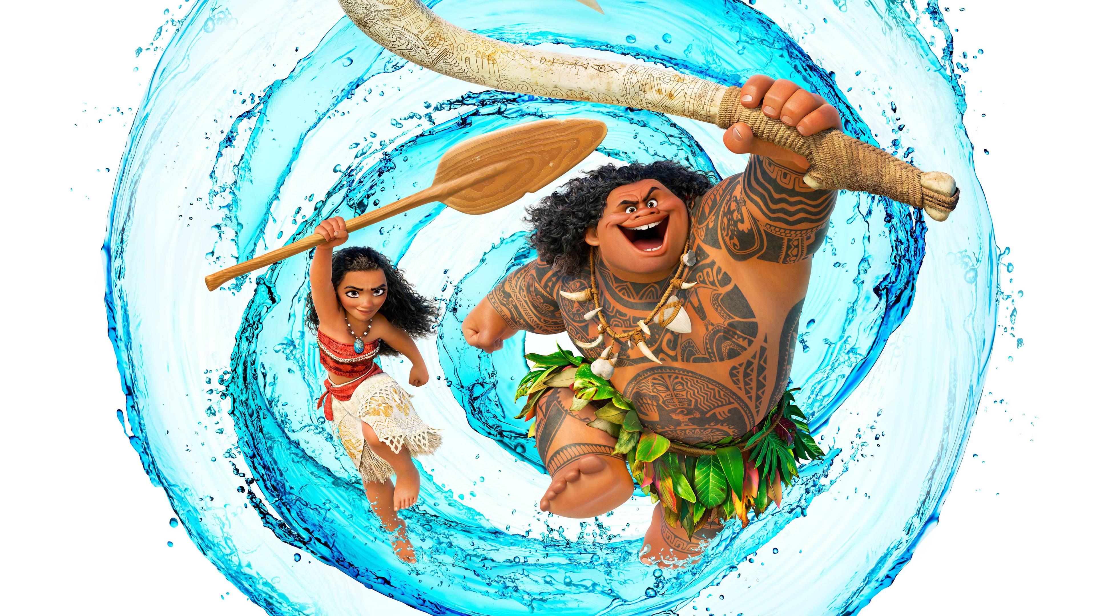 Maui e Moana vortice acqua, 3840x2160 4K, Desktop 4K
