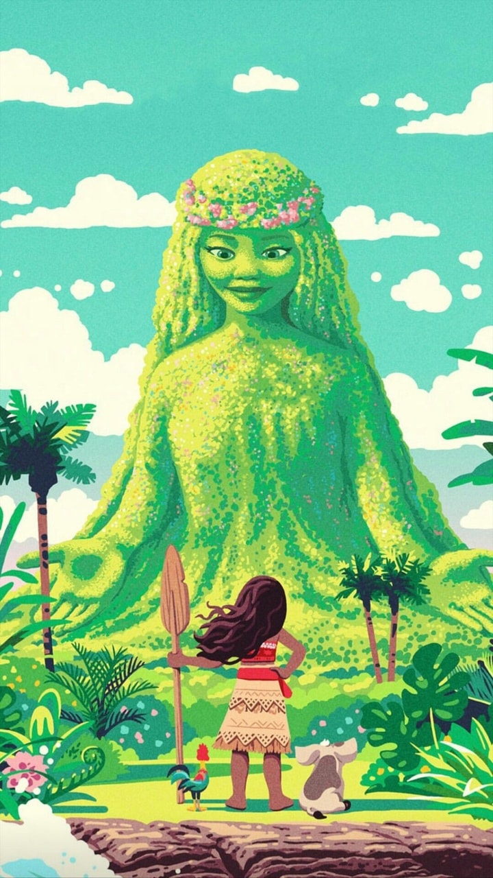 Moana e Te Fiti, Disney, 720x1280 Verticale, Telefono