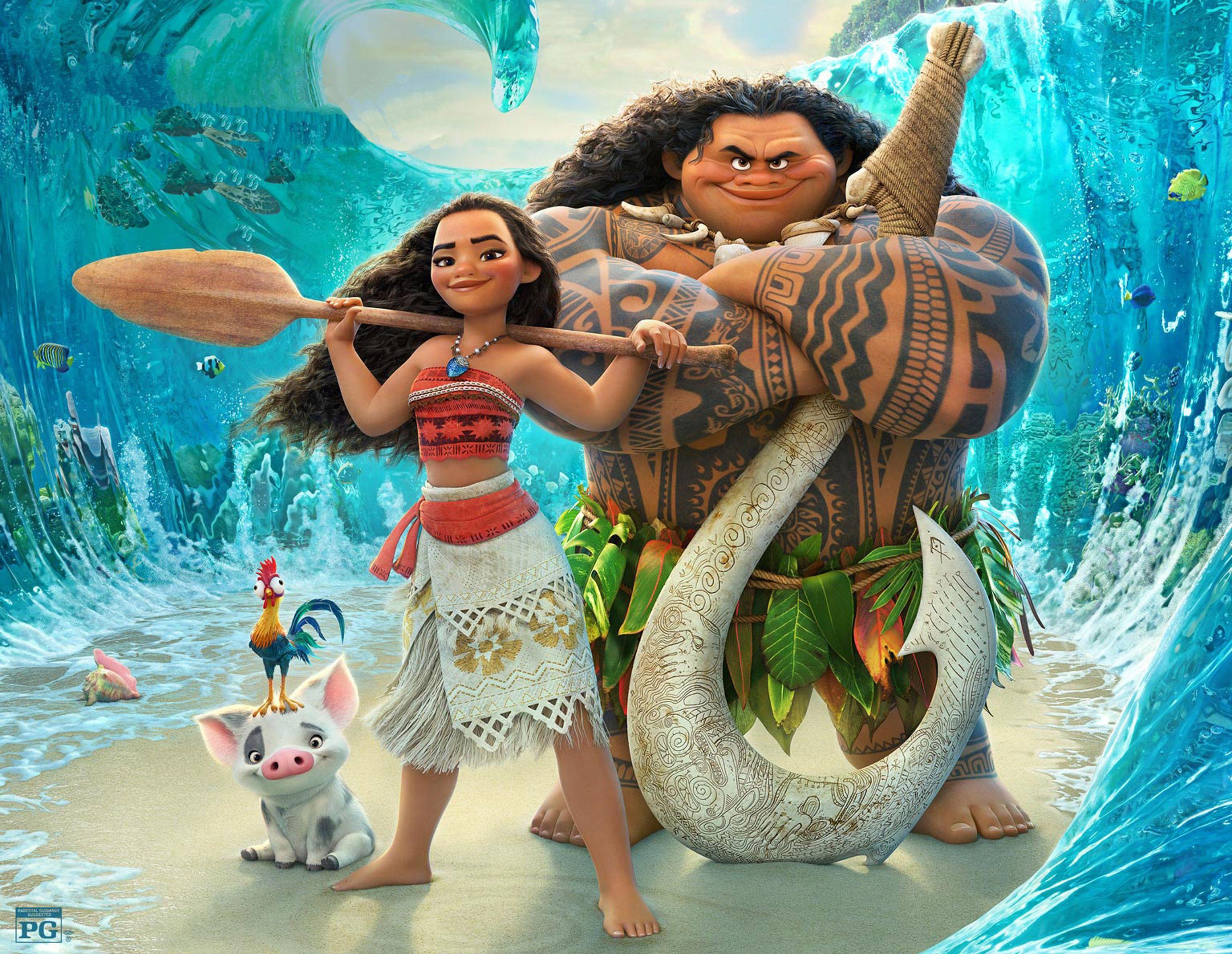 Moana e Maui Disney, 3100x2400 2K, PC