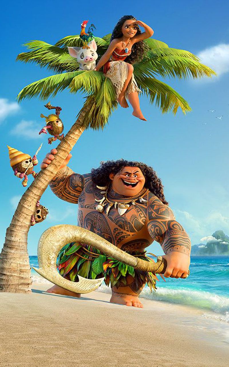 Moana e Maui spiaggia, 800x1280 Verticale, Telefono