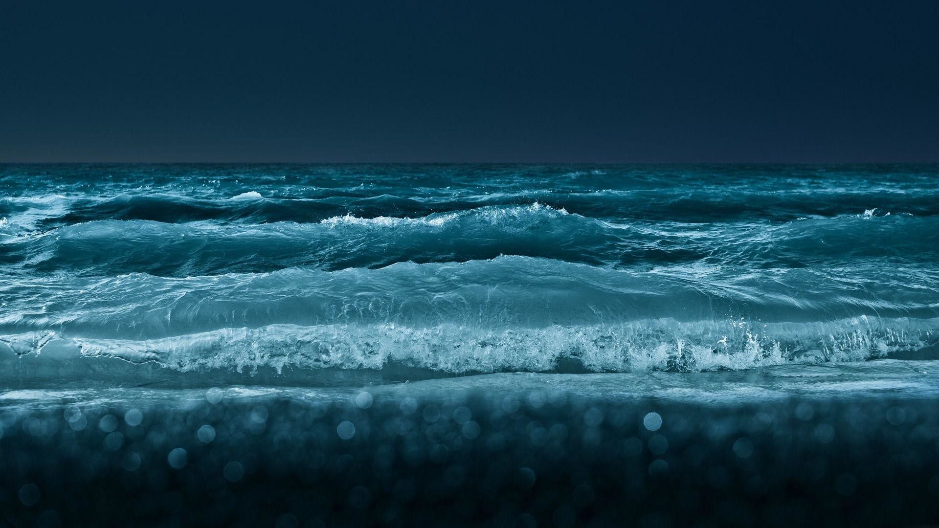 Onde oceaniche notturne blu, 1920x1080 1080p, Desktop