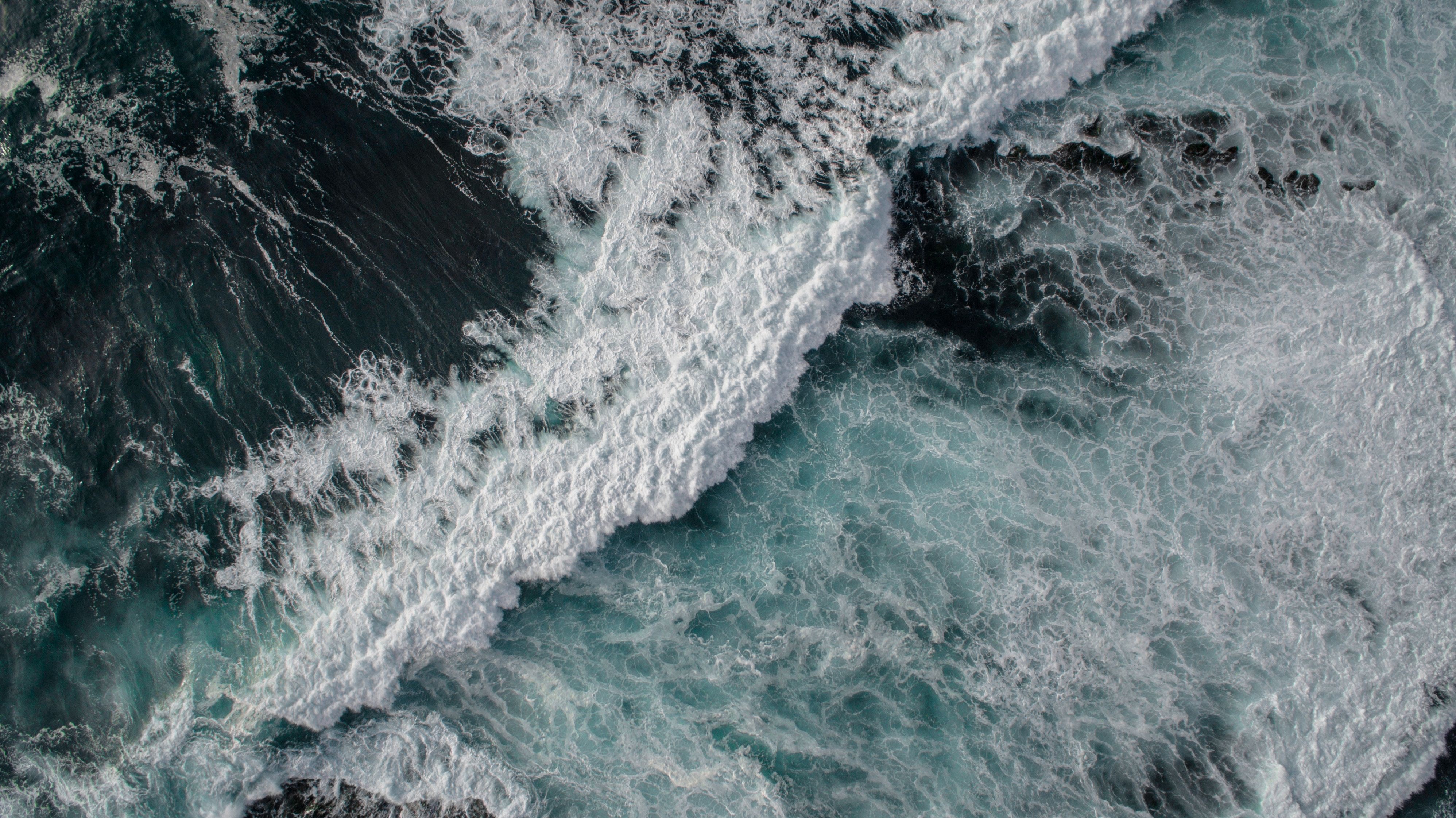 Onde oceano vista aerea, 3992x2242 UHD, Monitor Gaming