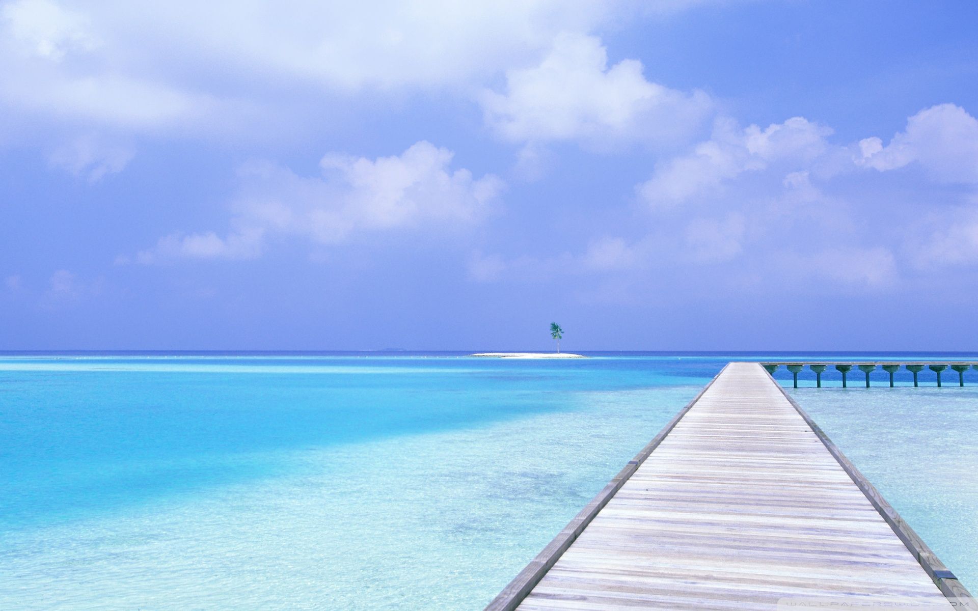 Molo di legno oceano tropicale, 1920x1200 Full HD+, PC Desktop