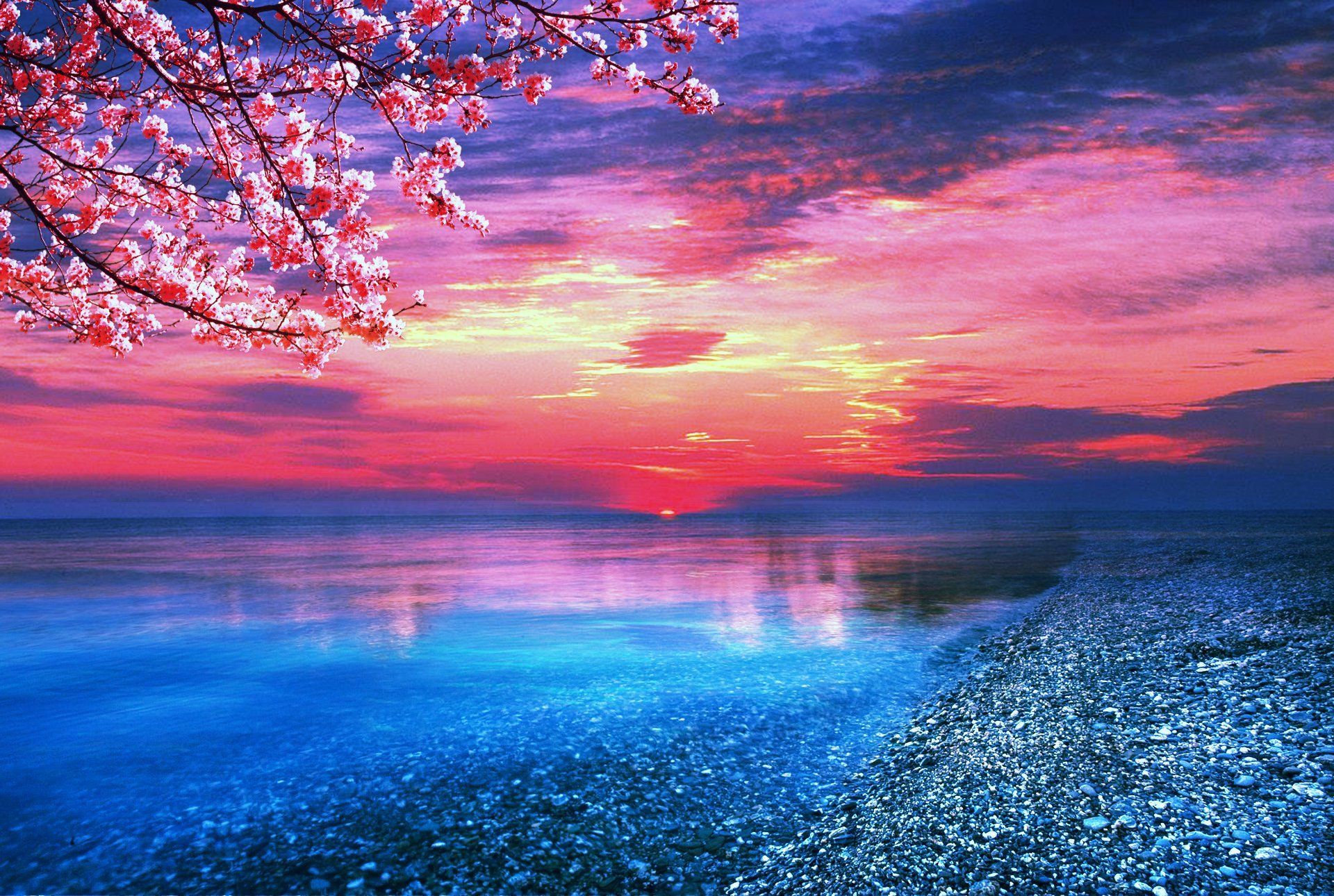 Tramonto oceano rosa e blu, 1920x1290 Full HD+ WUXGA, Monitor Gaming