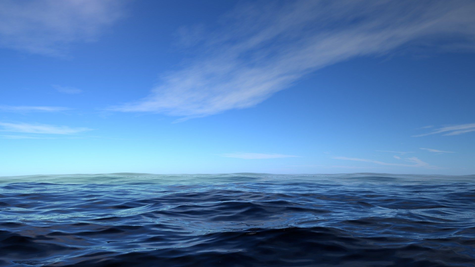 Oceano blu con cielo, 1920x1080 1080p, PC