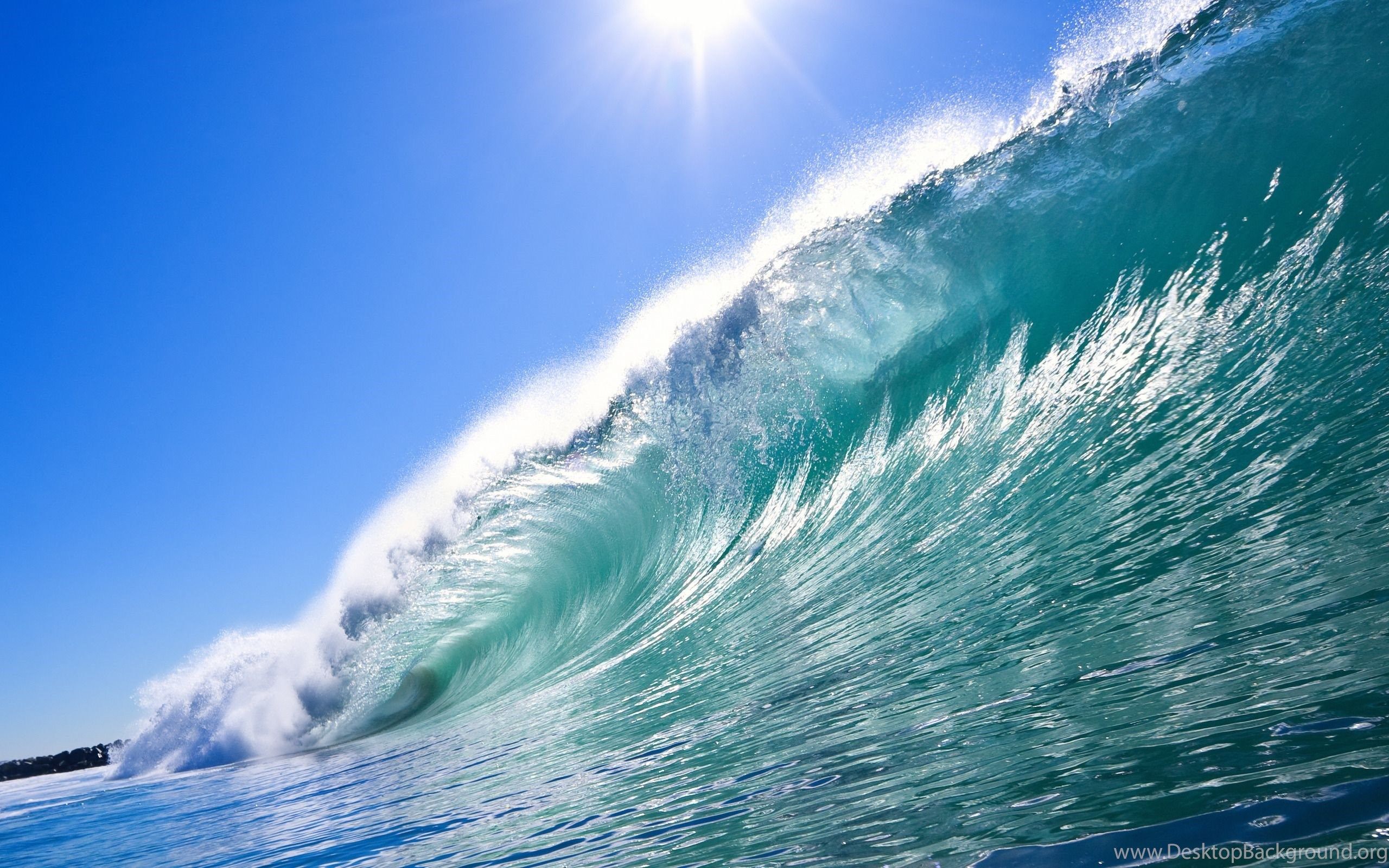 Onda oceanica con sole, 2560x1600 WQXGA, PC