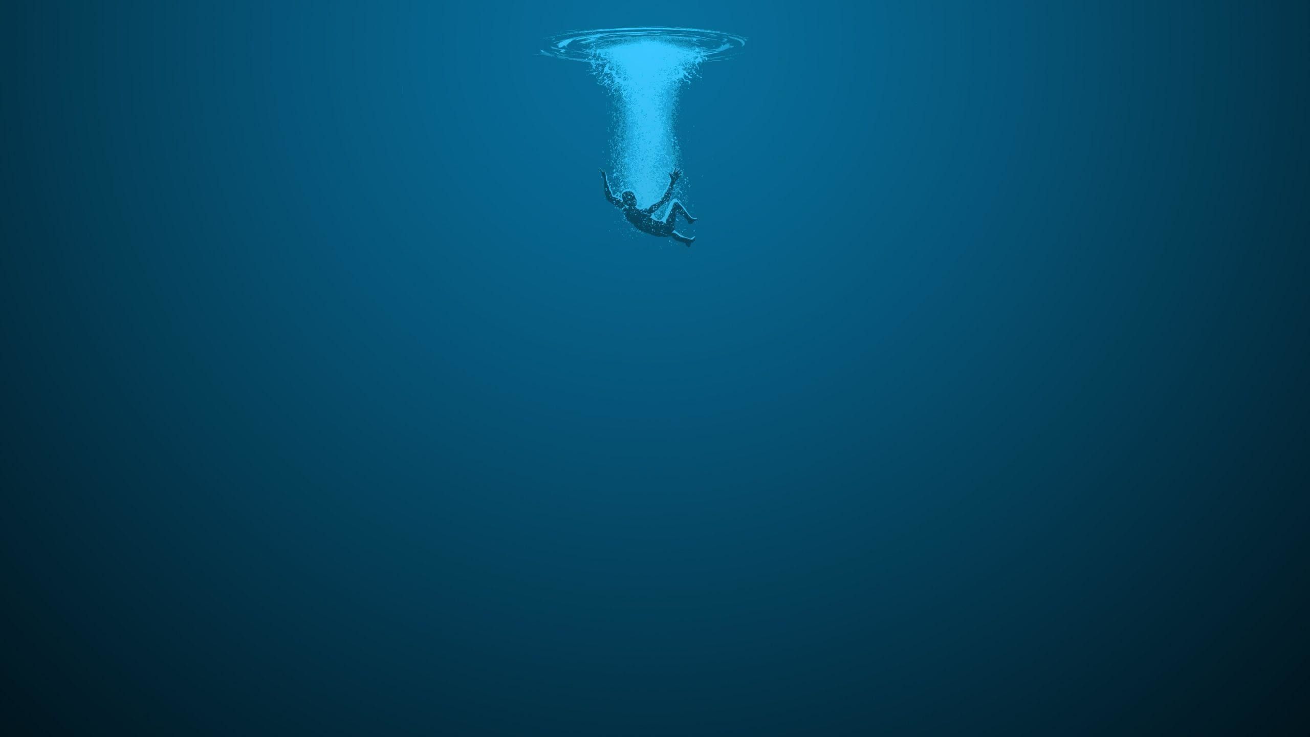 Figura che affonda nell'oceano, 2560x1440 QHD, Laptop