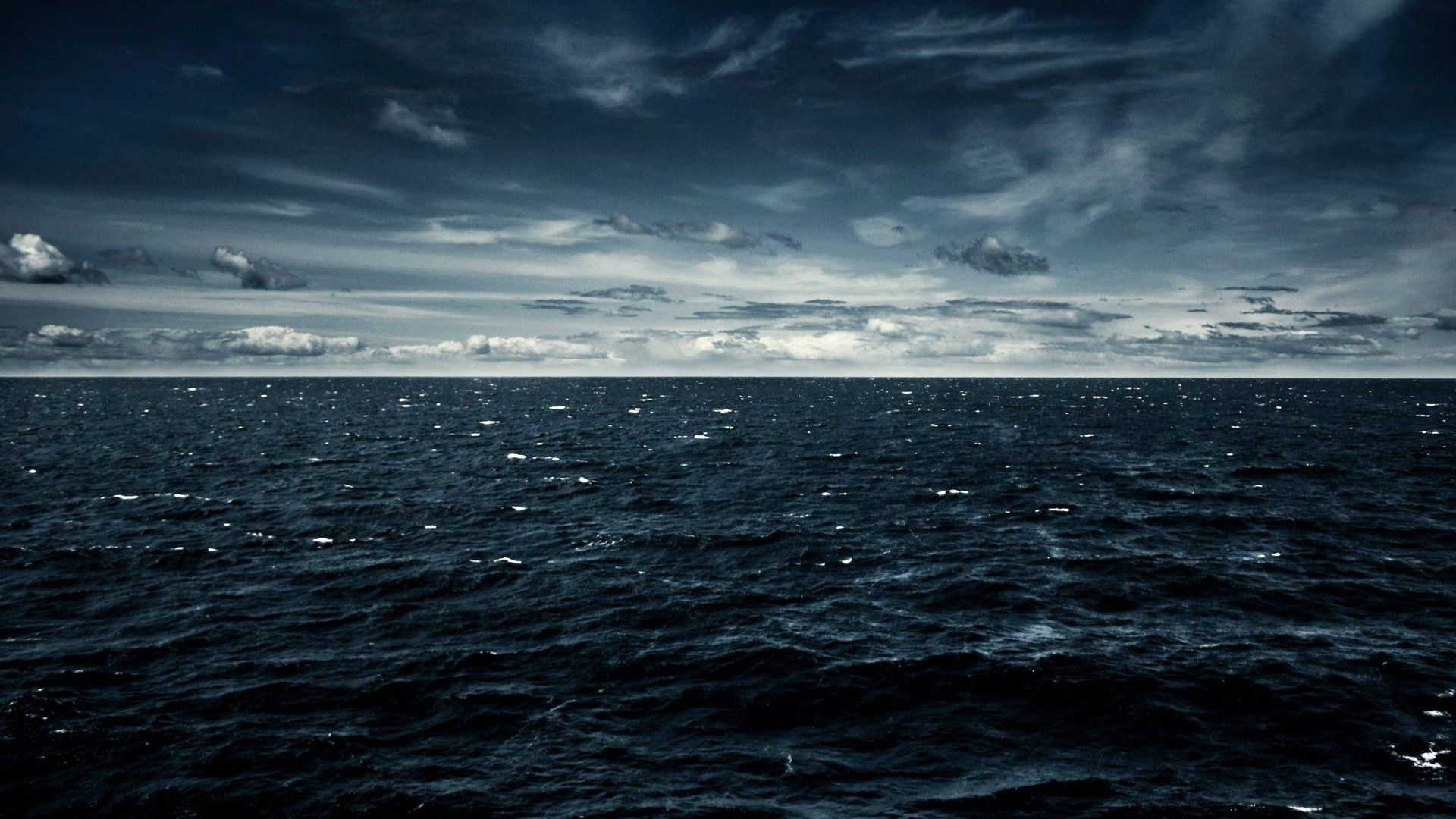 Oceano scuro tempestoso notturno, 1920x1080 Full HD, PC Desktop