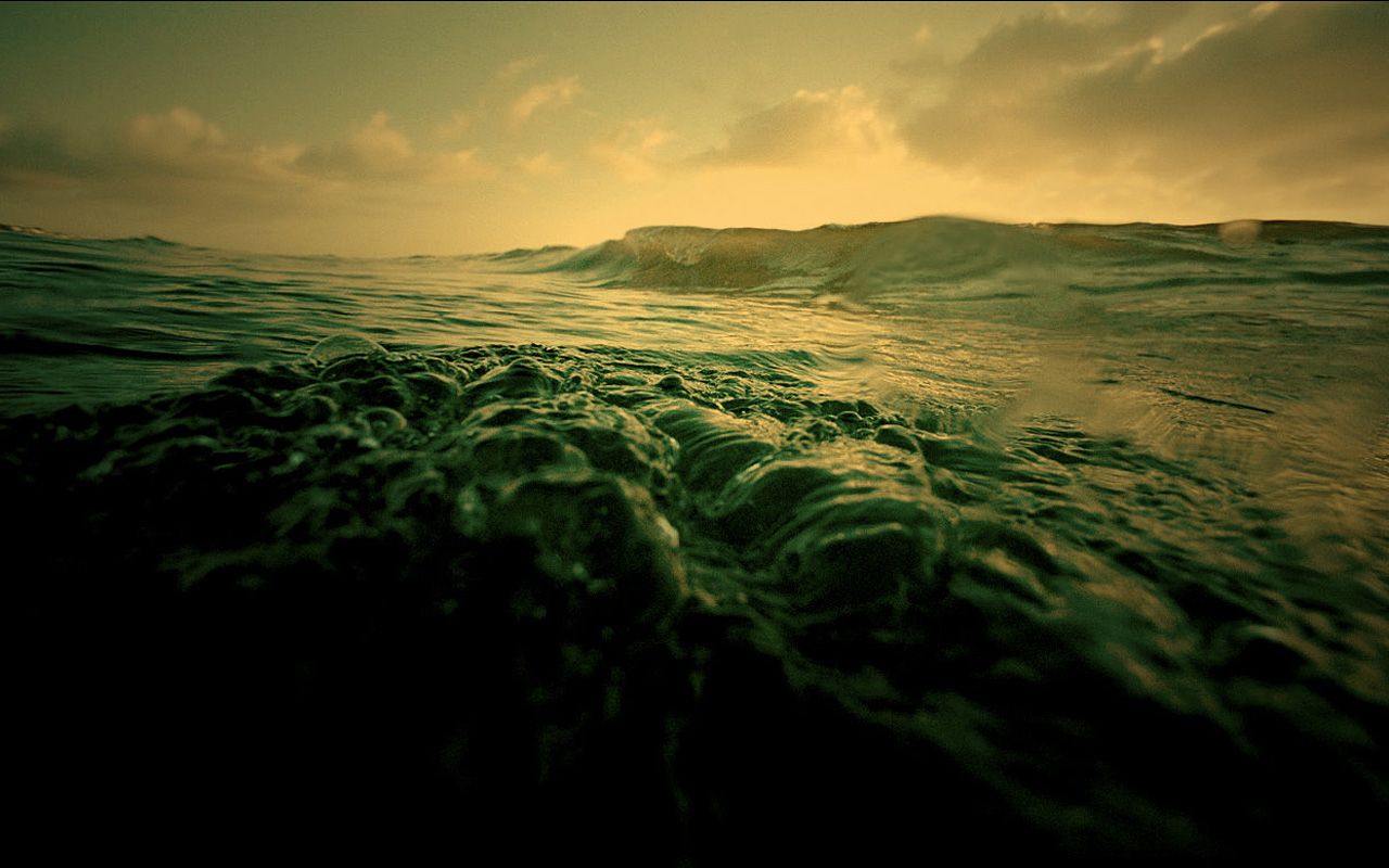 Onde oceaniche verdi scure, 1280x800 HD, HP Laptop
