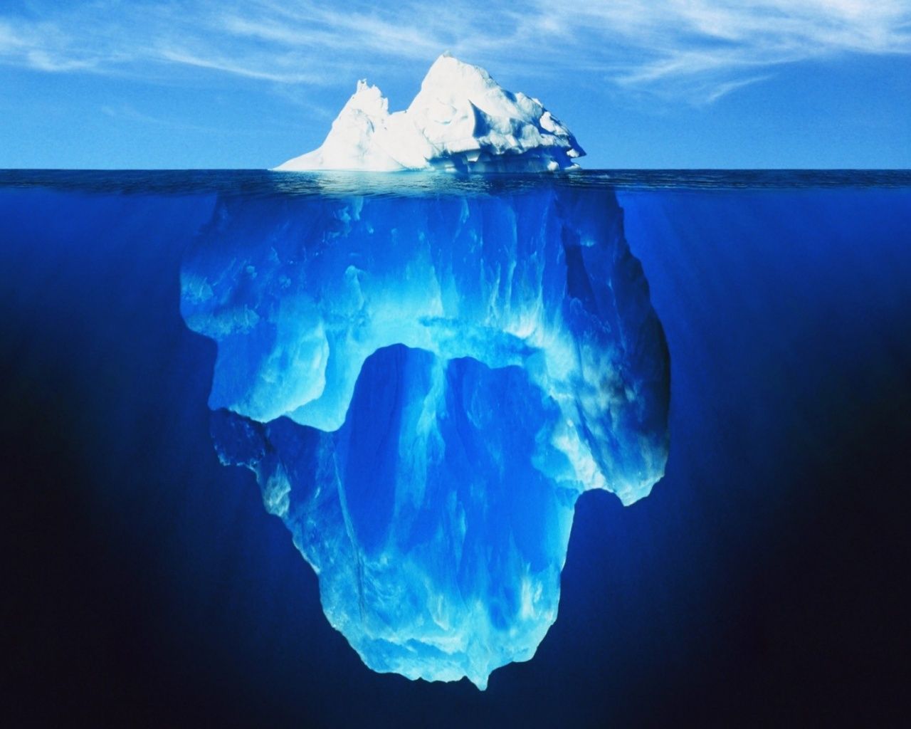 Iceberg sommerso oceano blu, 1280x1024 HD, Desktop