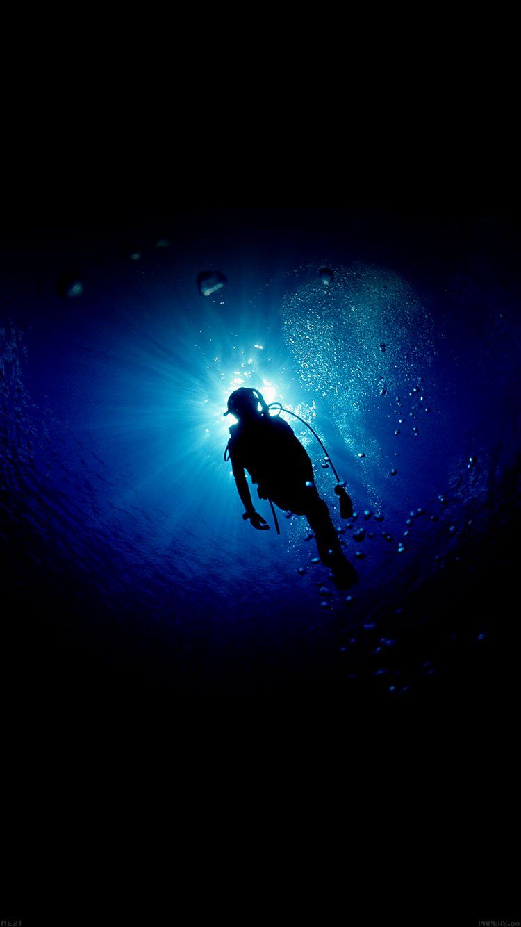 sub in immersione oceano blu, 750x1334 Full HD Verticale, iPhone