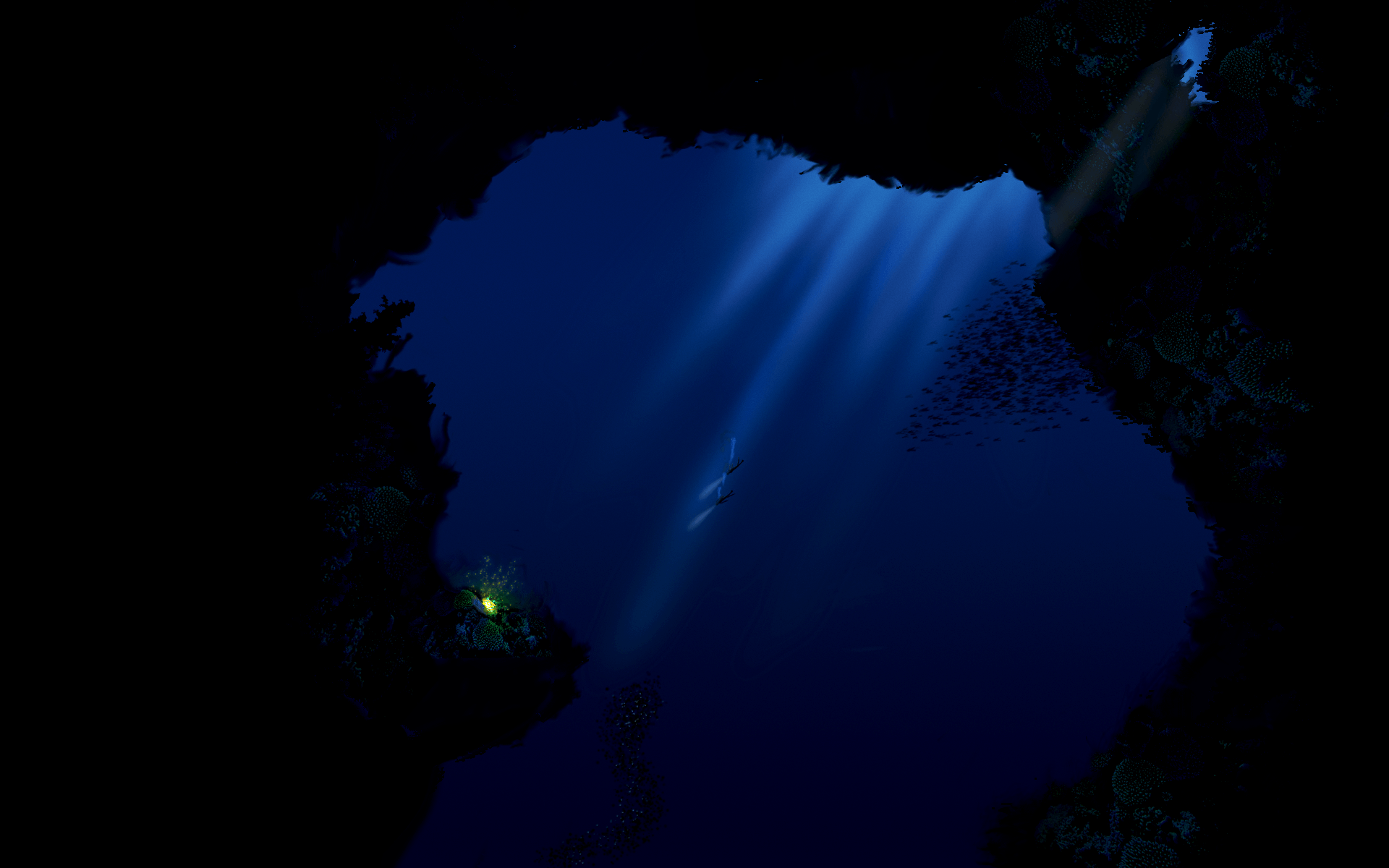 Grotta oceano profondo blu, 1920x1200 Full HD+, Desktop