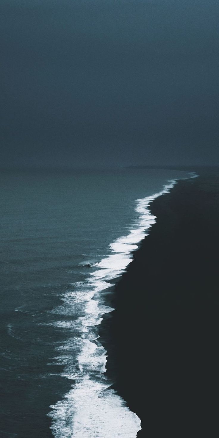 spiaggia nera onde scure, 736x1472 Verticale, OnePlus