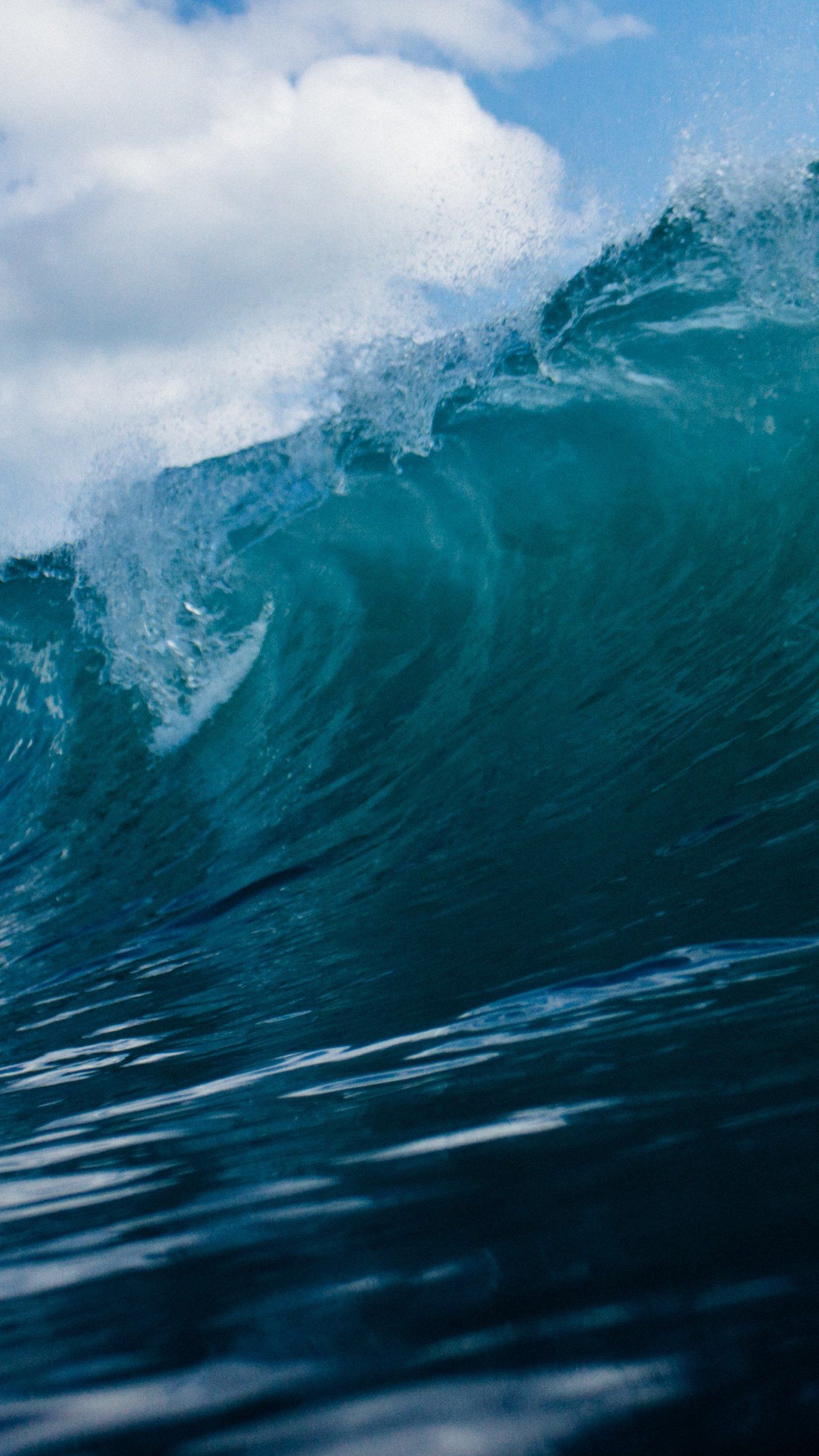 Onda oceanica blu, 1440x2560 Verticale, Telefono