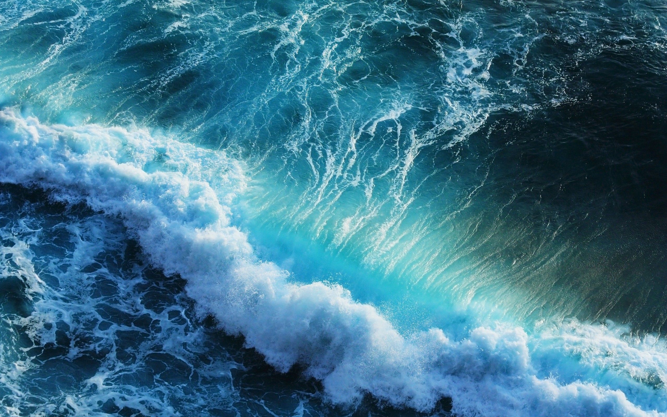 Onde oceano blu turchese, 2560x1600 2K+, Desktop