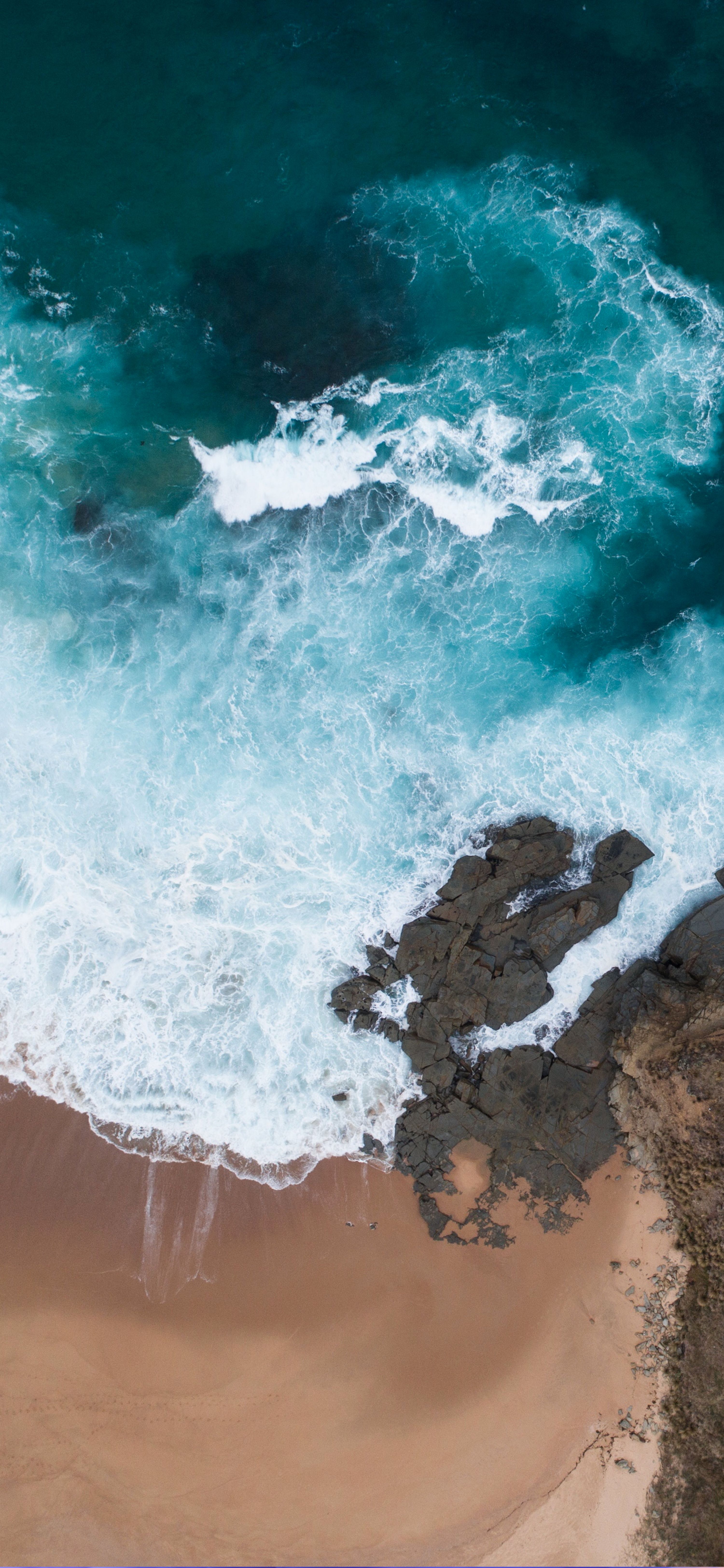 Onde oceano vista aerea, 3000x6496 Verticale, Mobile