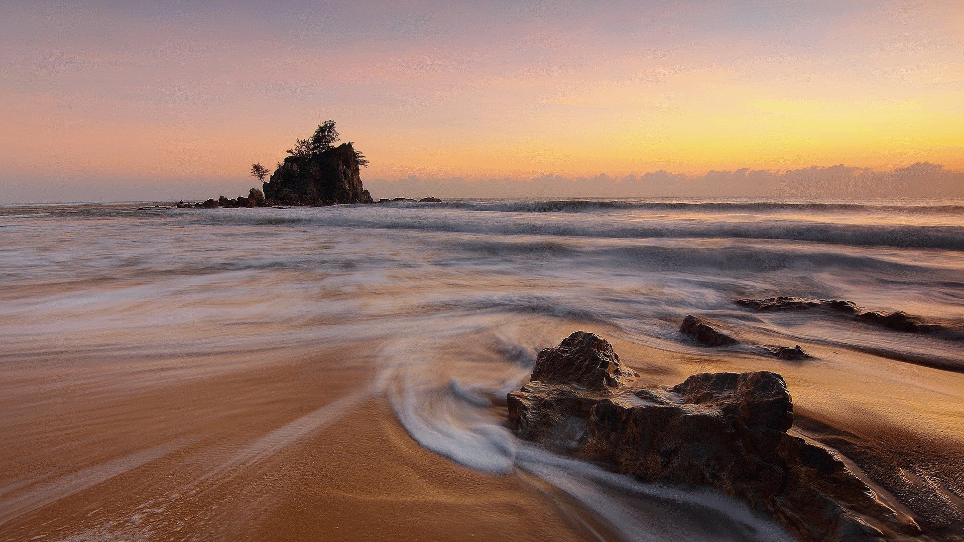 Spiaggia oceano al tramonto, 1920x1080 1080p, Desktop