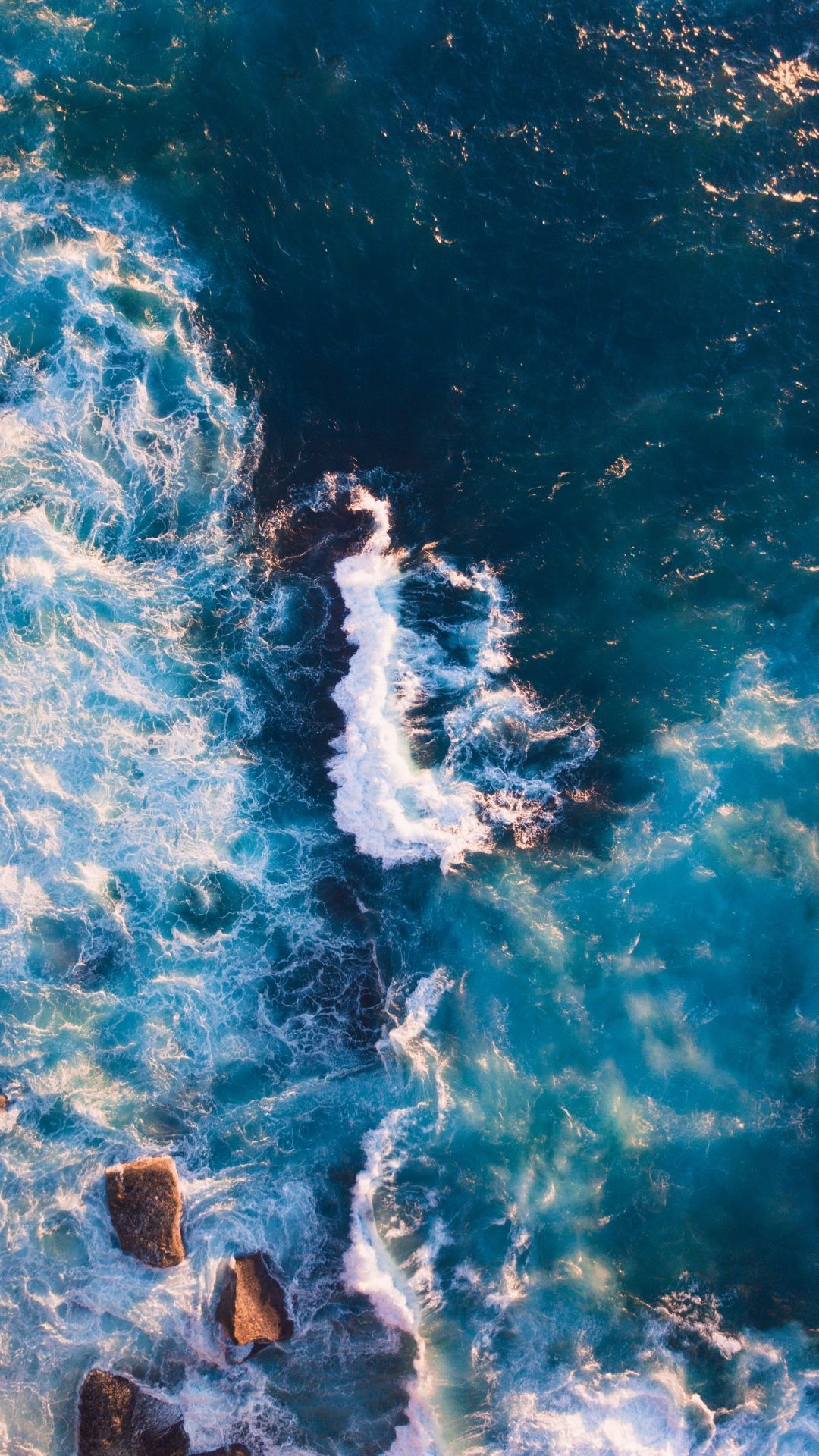 vista aerea onde oceano, 1080x1920 Full HD Verticale, iPhone