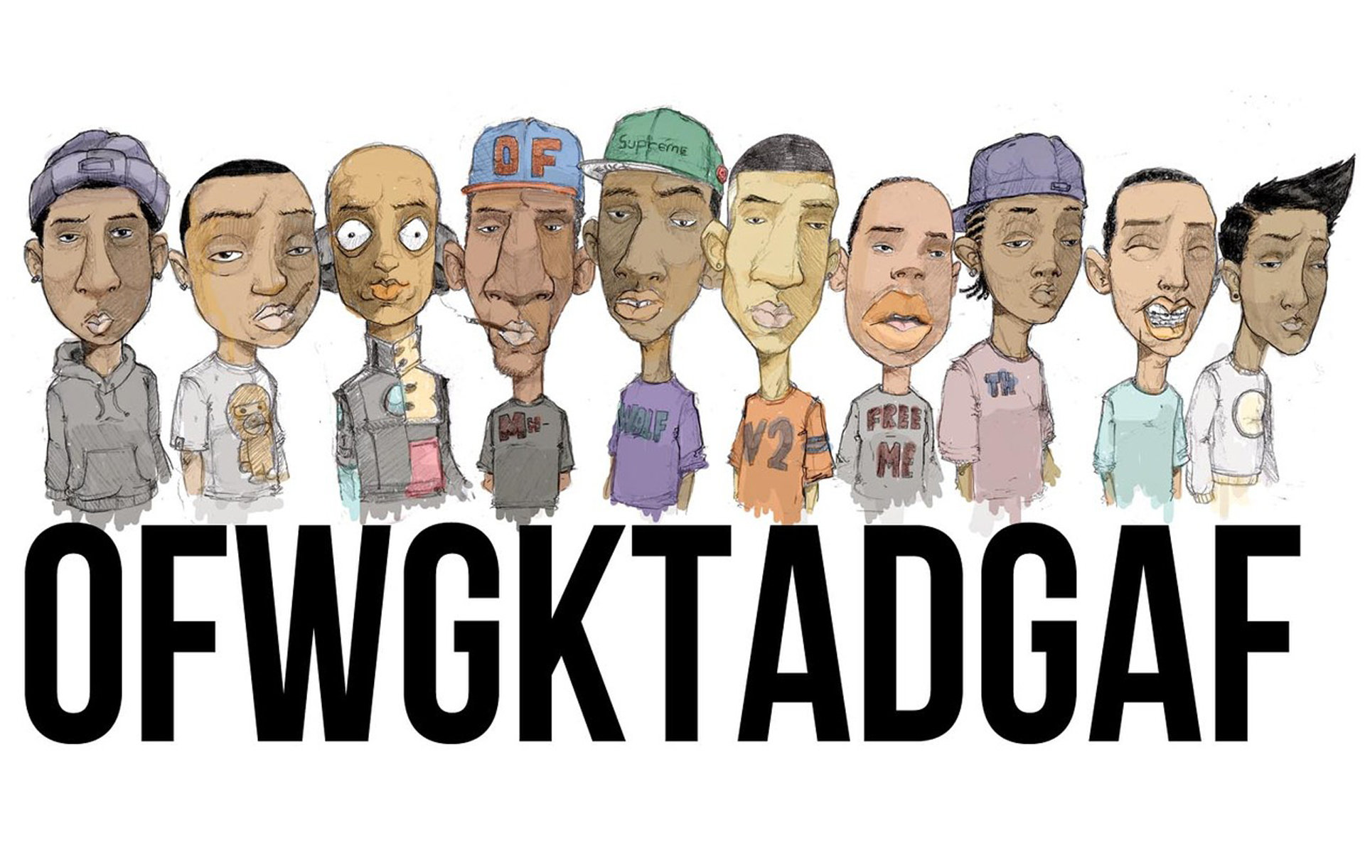 Logo OFWGKTA gatti psichedelico, 1080x1920 Full HD Verticale, iPhone